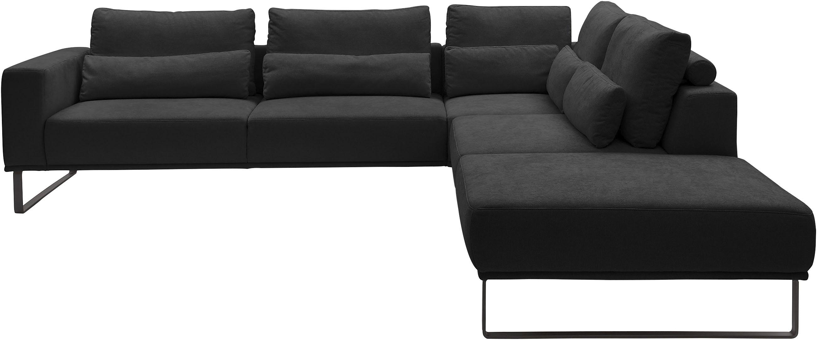 Musterring "JustB PM100 Federkern & Kaltschaum, bequem, Breite 308cm, L-Form" mit Sitztiefenverstellung und Kissen, mit Metallkufe, Maße 290x308 cm