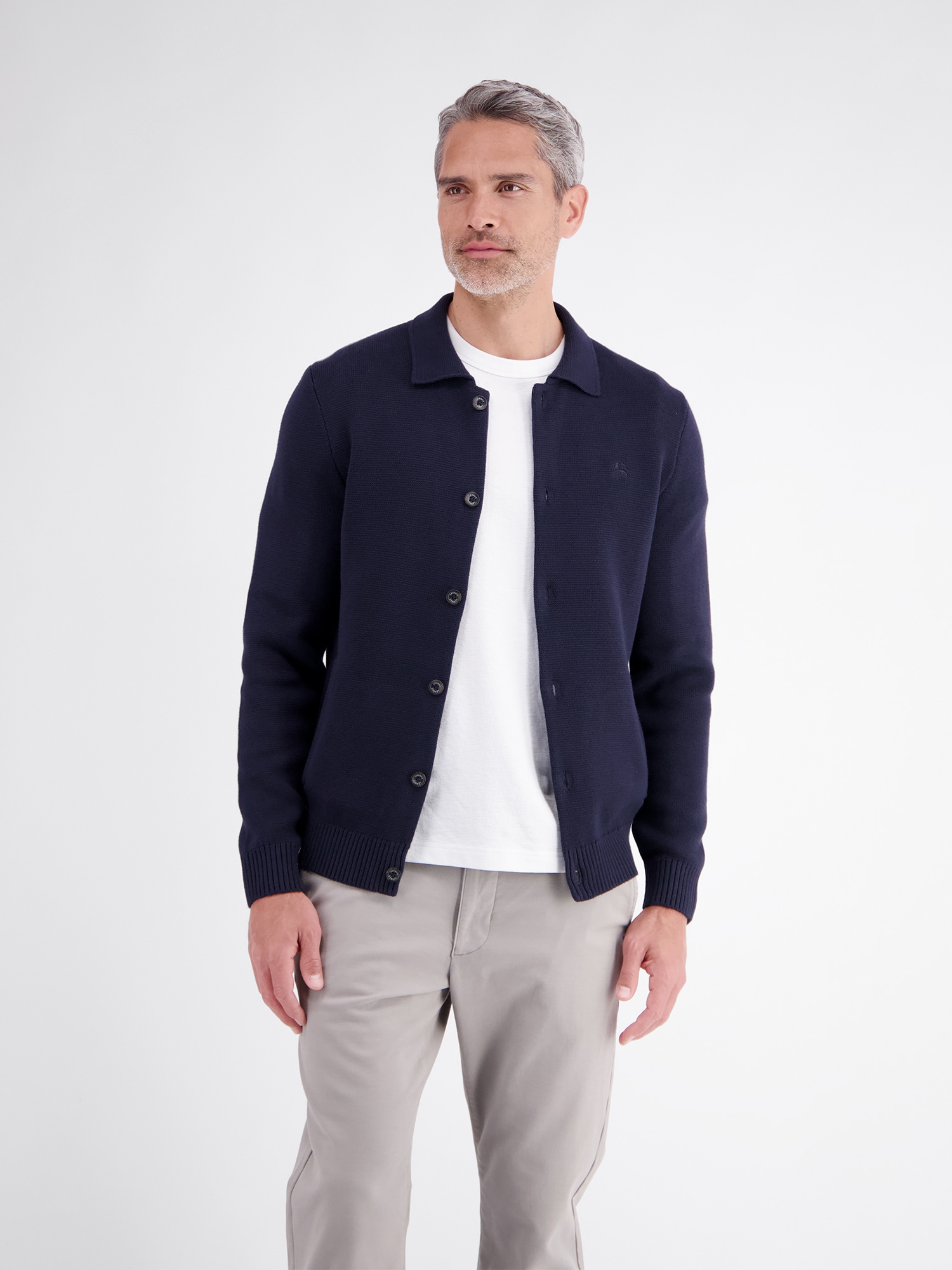 LERROS Strickjacke "Feingerippte Strickjacke im Milano-Stil aus reiner Baumwolle"