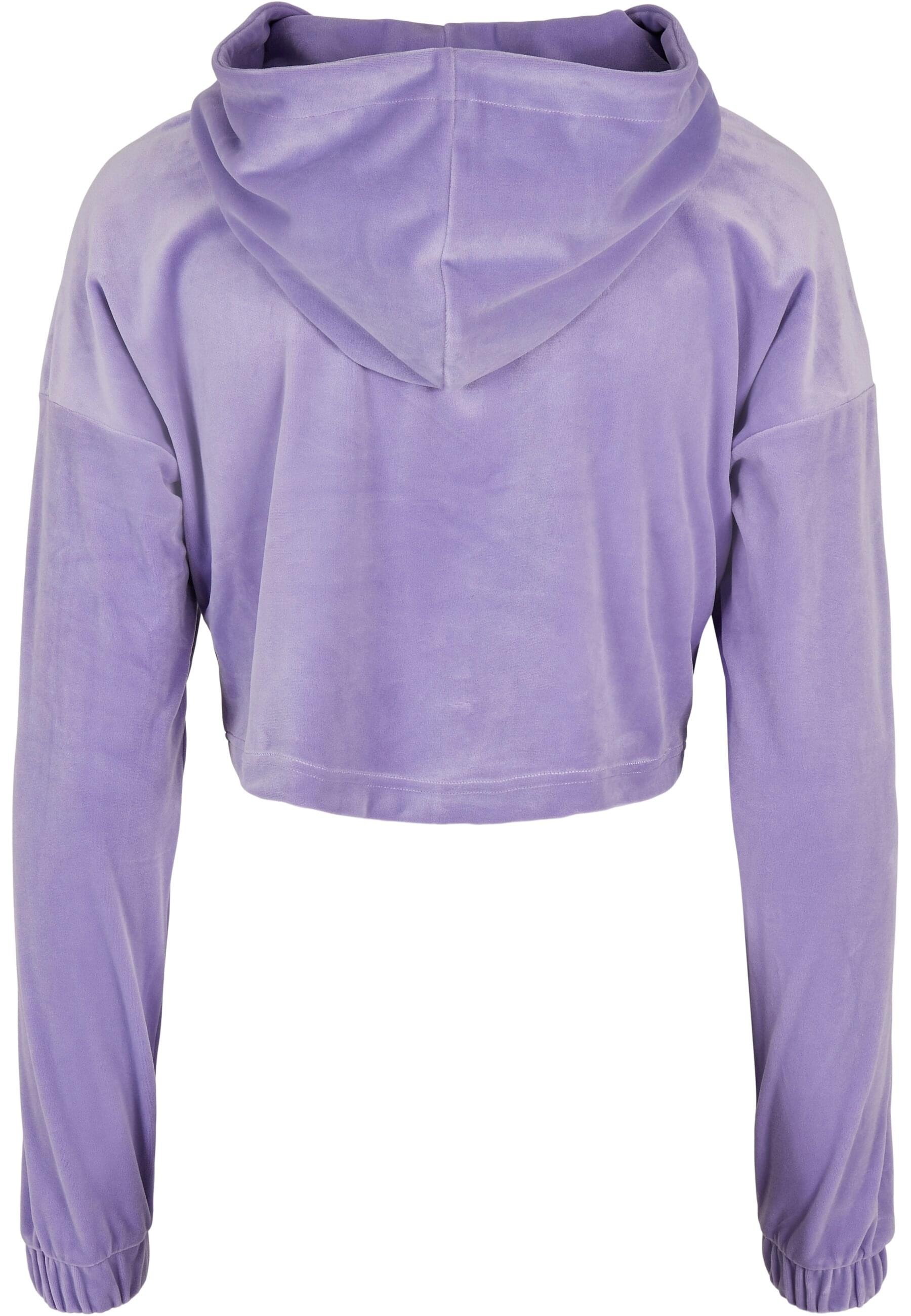 URBAN CLASSICS Kapuzenpullover »Urban Classics Damen Ladies Cropped Velvet Oversized Hoody«, (1 tlg.)