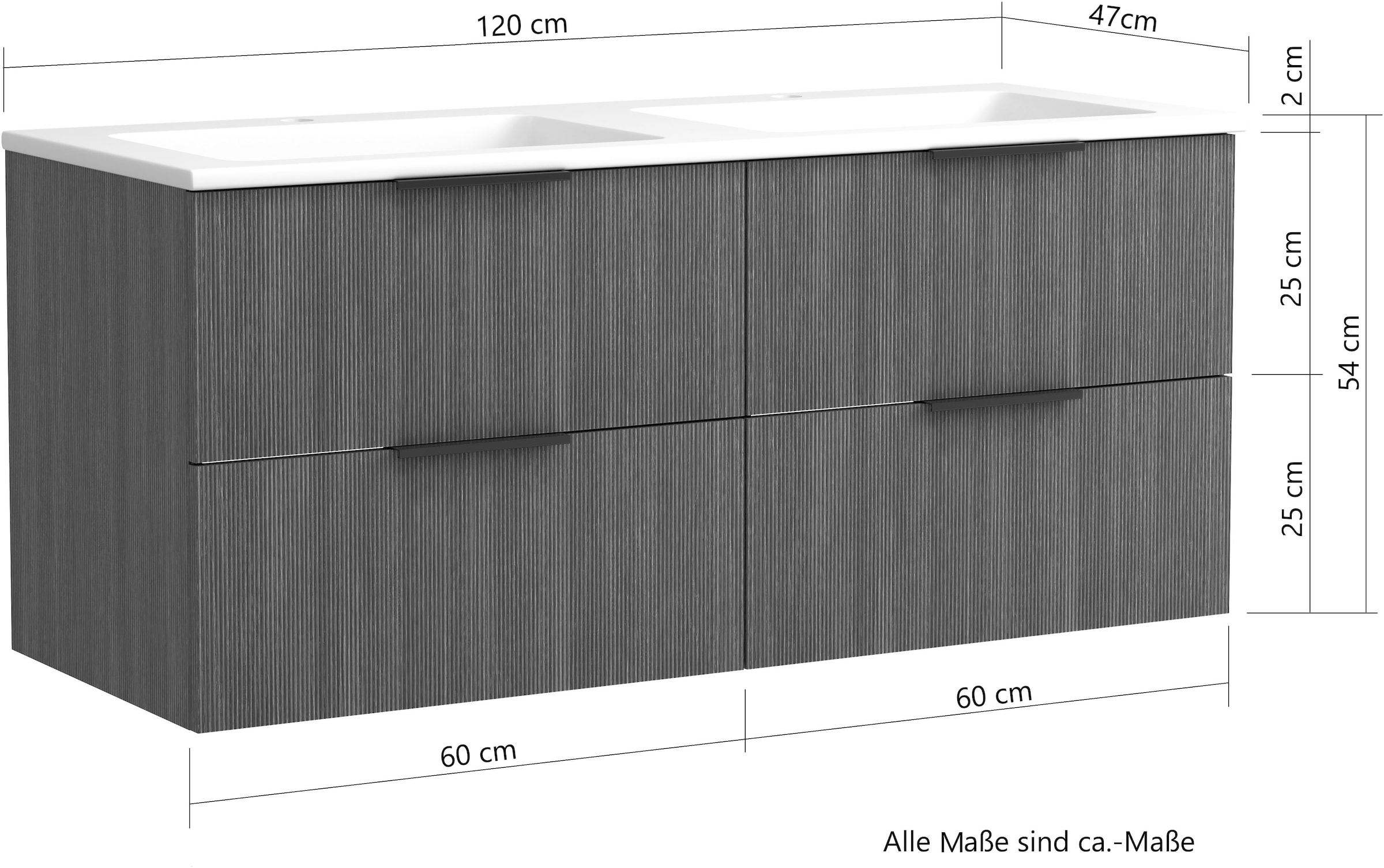 welltime Waschtisch »Welltime, 120 cm, Auflagebecken wahlweise in weiß oder schwarz«, wahlw. mit matt weißem oder matt schwarzem Mineralguss-Auflagebecken