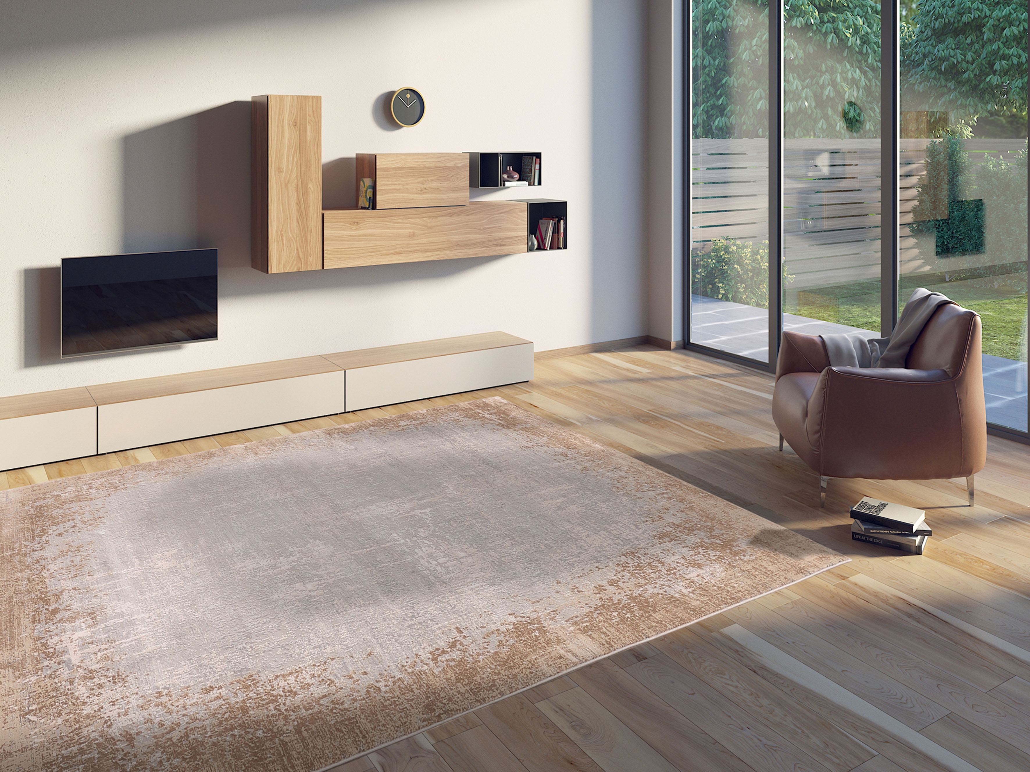 WK Wohnen BORDER Rug Brown 140x200 cm