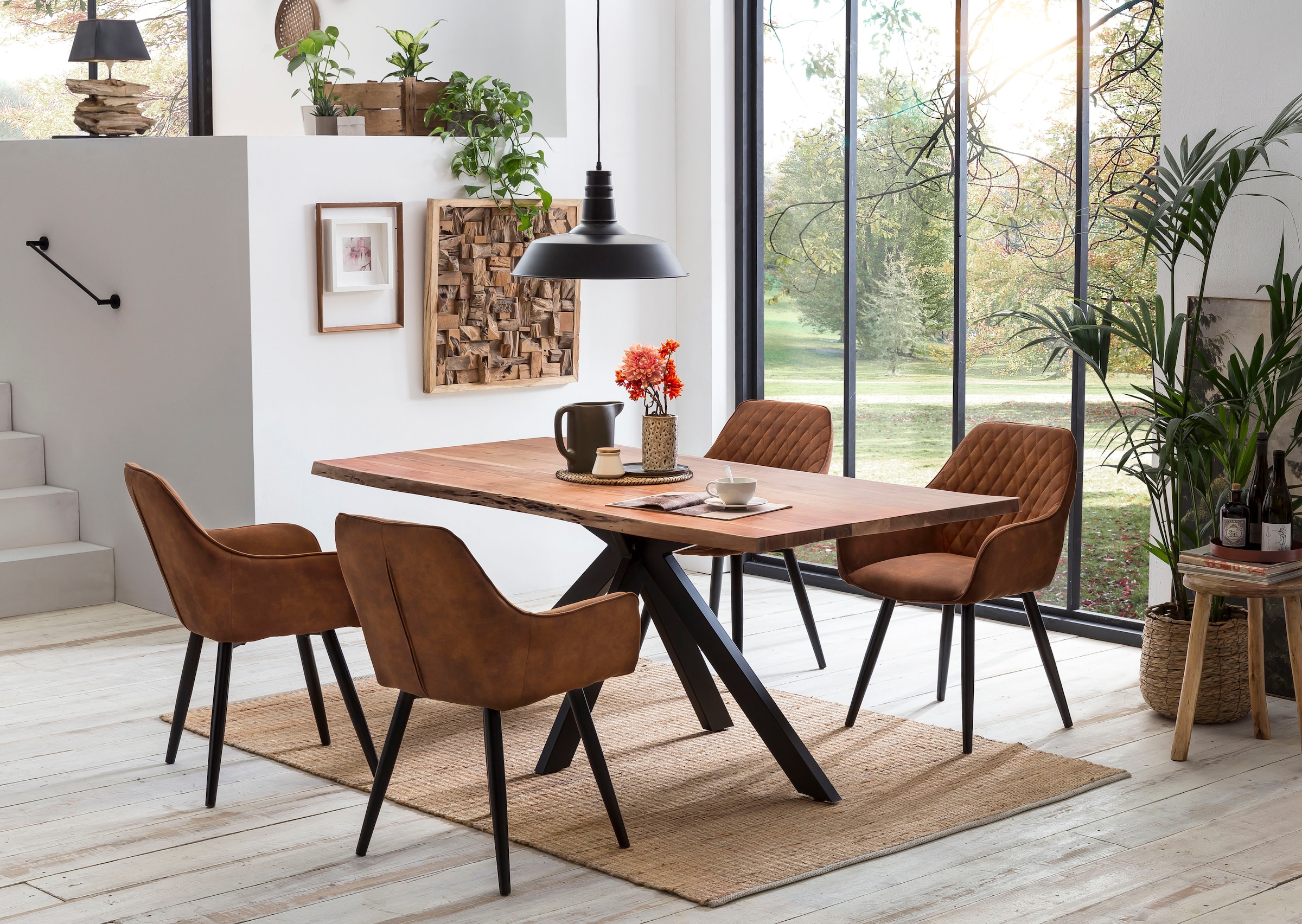 Home affaire Esstisch »Manhattan«, mit echter Baumkante