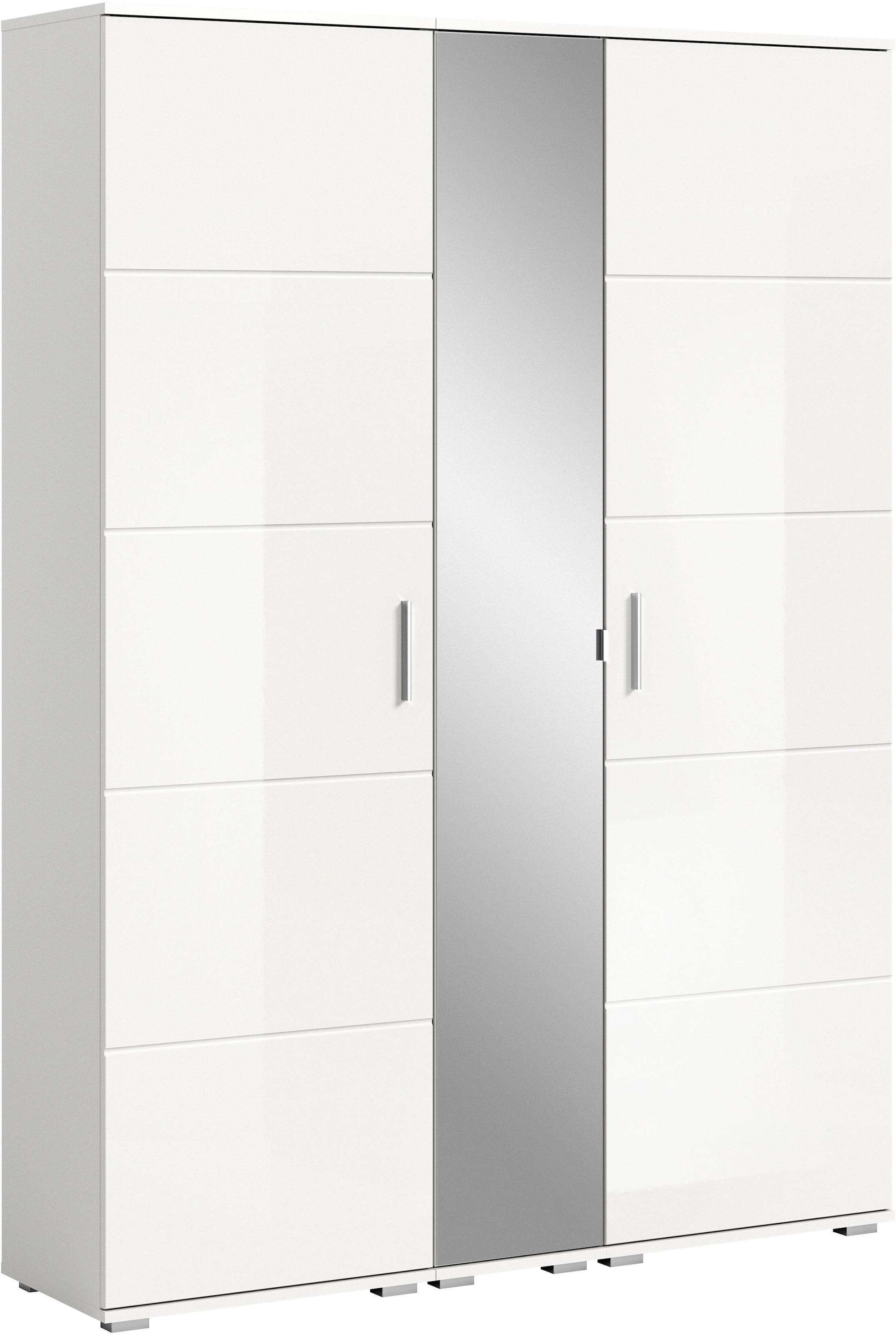 INOSIGN Garderoben-Set »Valge, Breite 140 cm, 3-teiliges Schrank Set, bestehend aus:«, (3 St.), 2x Garderobenschrank und 1x Spiegelschrank