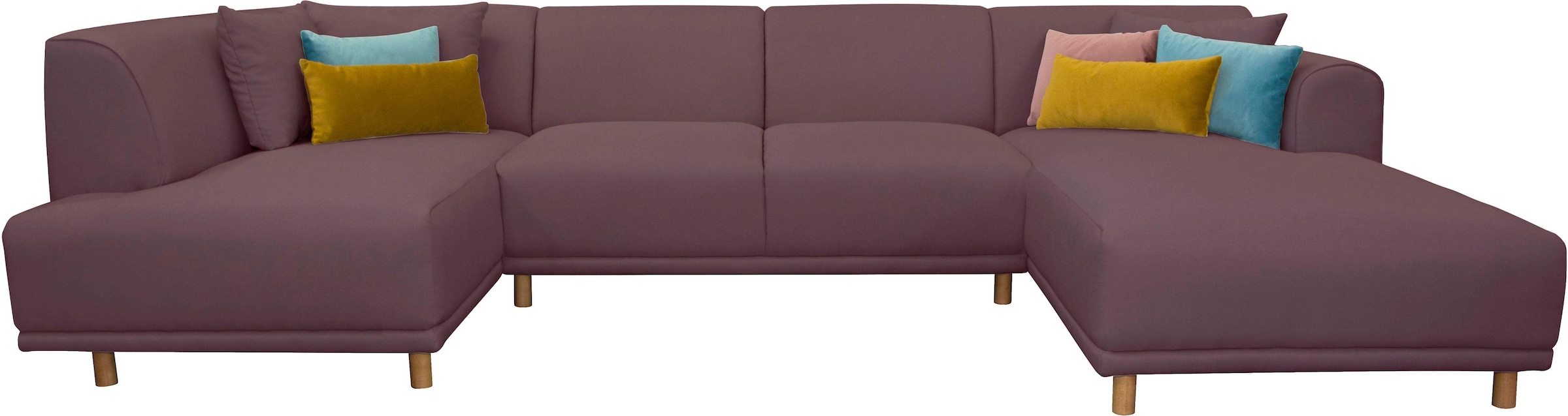 Wohnlandschaft »Maroon U-Form«, in skandinavischem Design, mit losen Kissen