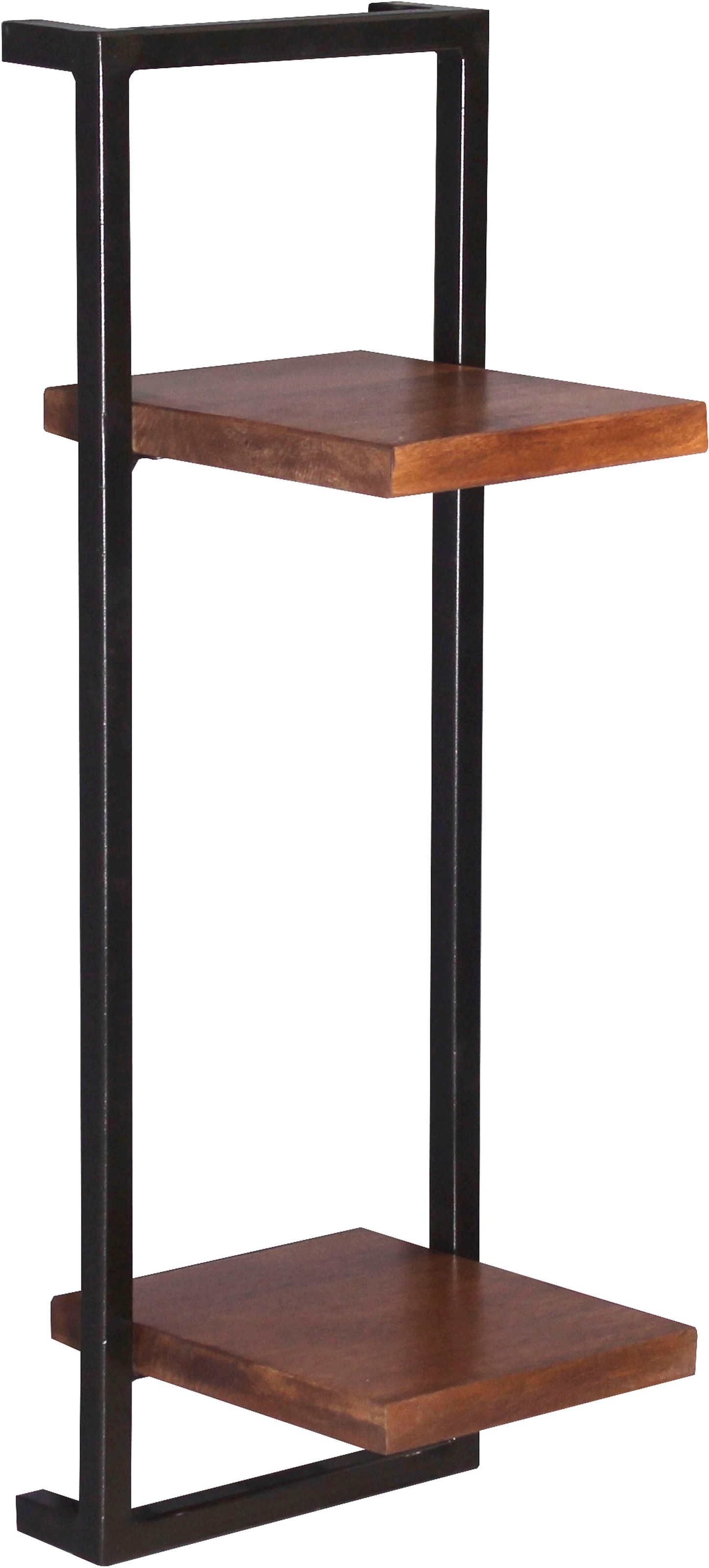 SIT Wandregal "Accra Wandregal-Set 3-teilig aus Mangoholz mit Altmetall" Set, 1 hohes & 2 breite Wandregale für flexible Wandgestaltung