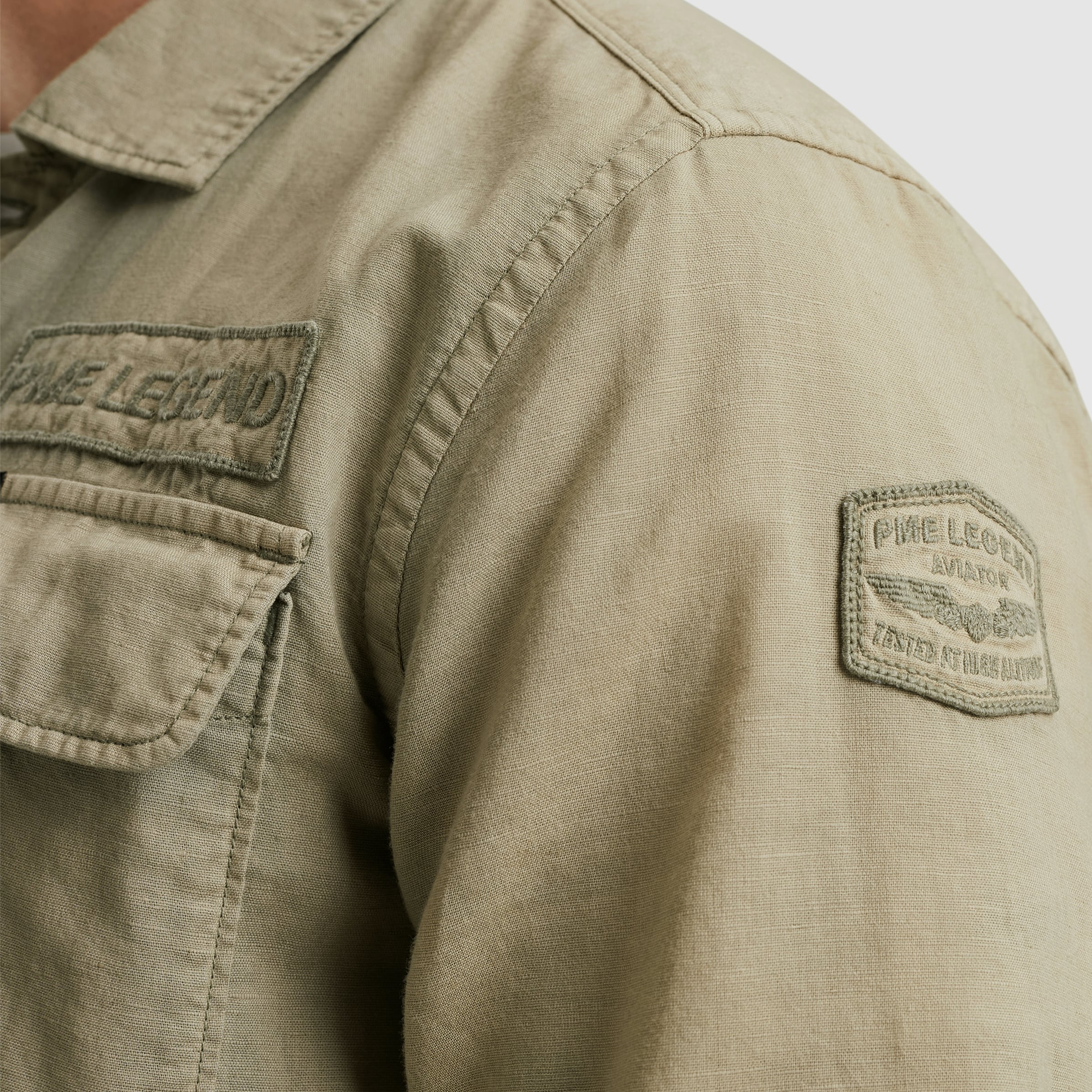 PME LEGEND Kurzarmhemd »Short Sleeve Shirt Ctn linen«, mit Leinenstruktur