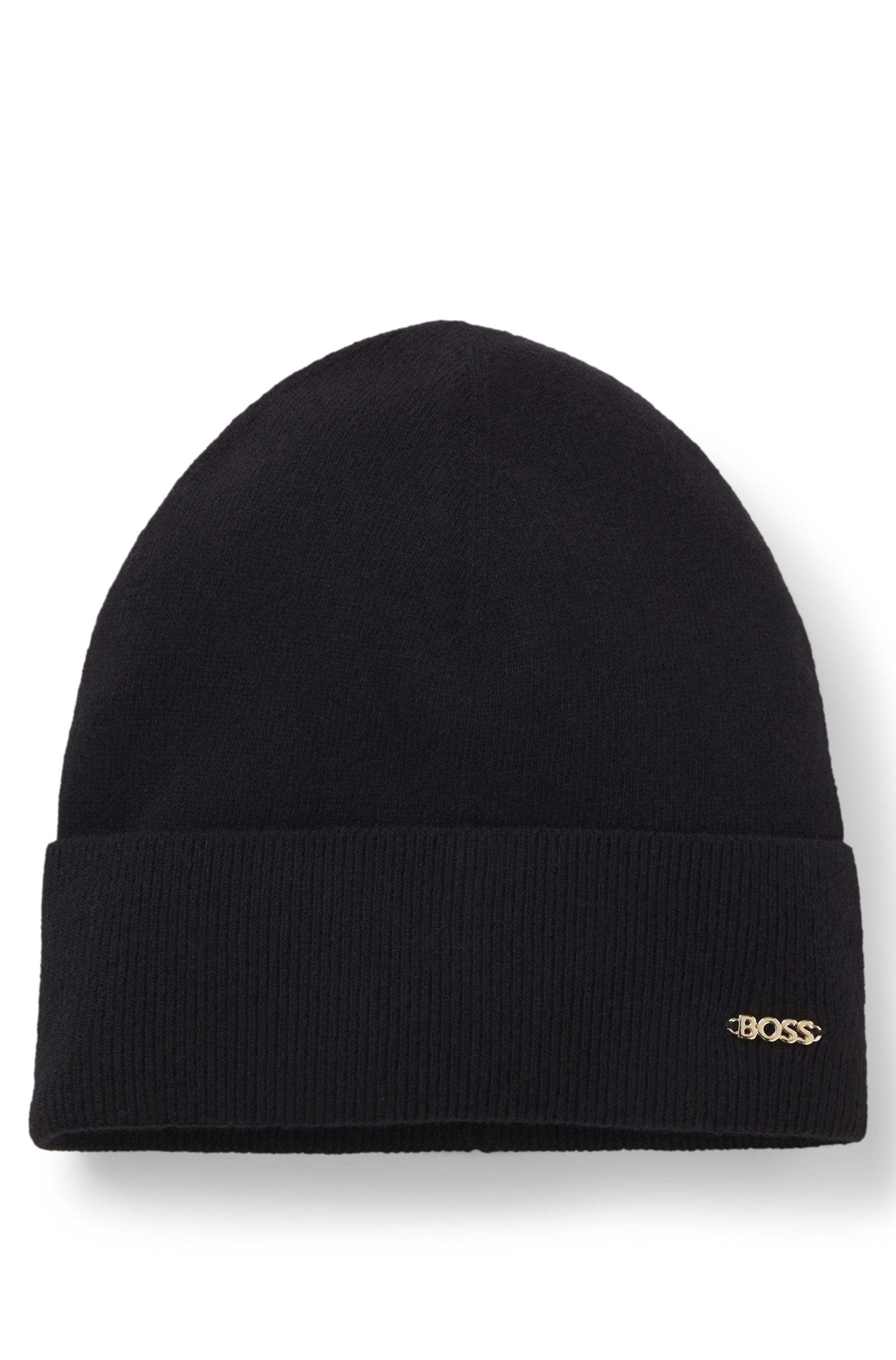 BOSS Strickmütze »Laris Hat« aus edlem Schurlwoll-Kaschmir-Mix, unisex