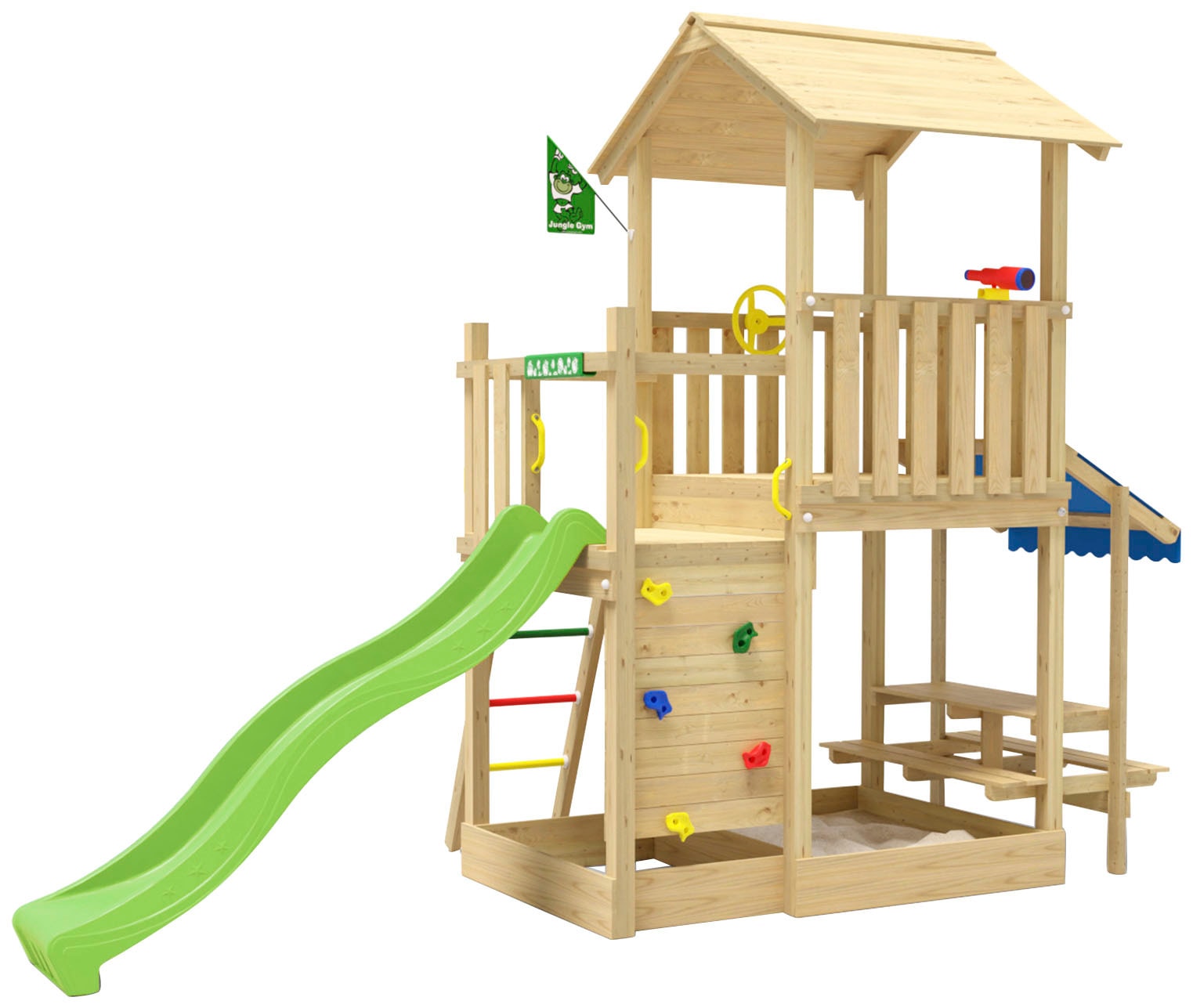 Jungle Gym Spielturm »Keep«, (Set), Spielanlage mit Mini Market und Rutsche mit Wasseranschluss