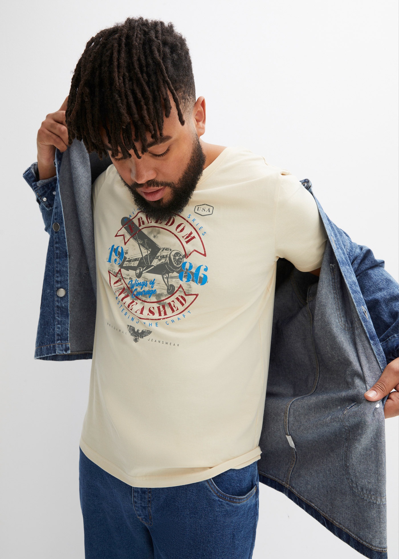 bonprix T-Shirt "T-Shirt aus reiner Baumwolle" T-Shirt aus reiner Baumwolle günstig online kaufen