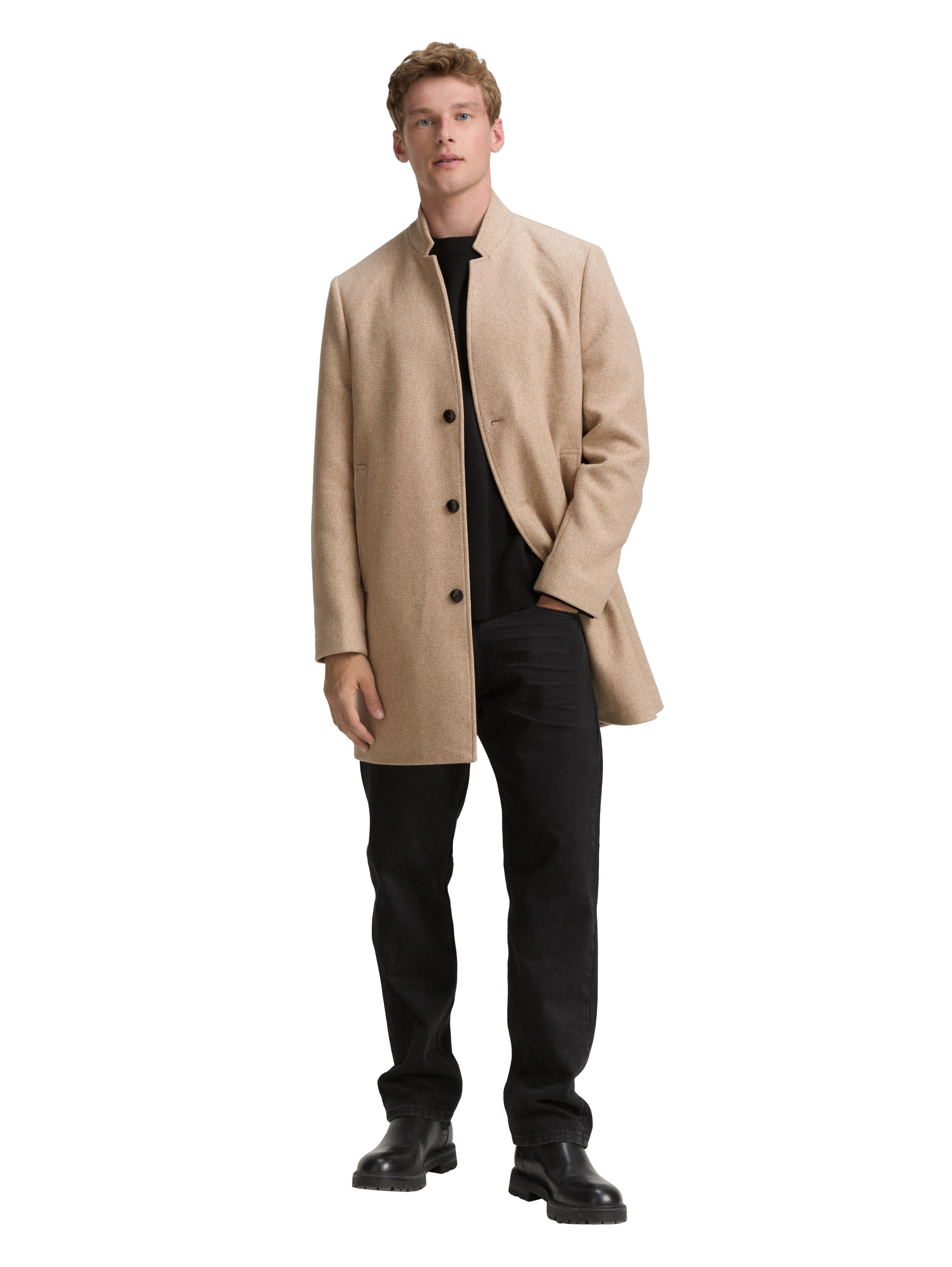 TOM TAILOR Denim Wolljacke, mit Stehkragen