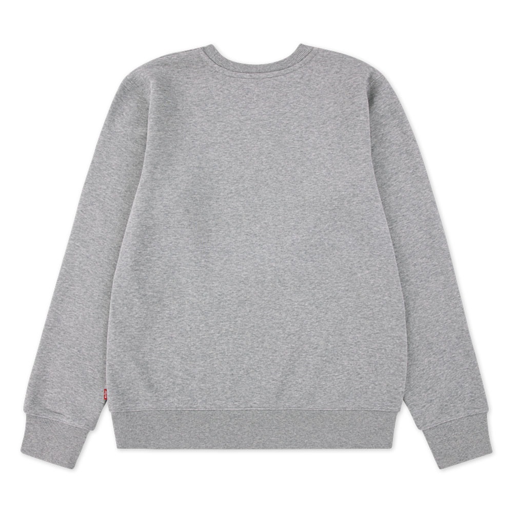 Sweatshirt LEVI'S KIDS "LVB MINI LOGO CREWNECK SWEAT", Jungen, Gr. 6 (116), grau (grau heather), Sweatware, Obermaterial: 60% Baumwolle, 40% Polyester, meliert, regular fit normal, Rundhals, Rippbündchen, Sweatshirts Sweatshirt, aus formstabilem Baumwollm 2