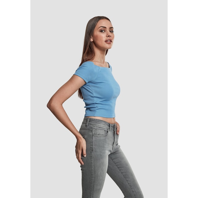 URBAN CLASSICS T-Shirt »Damen Ladies Off Shoulder Rib Tee«, (1 tlg.) für  kaufen | BAUR