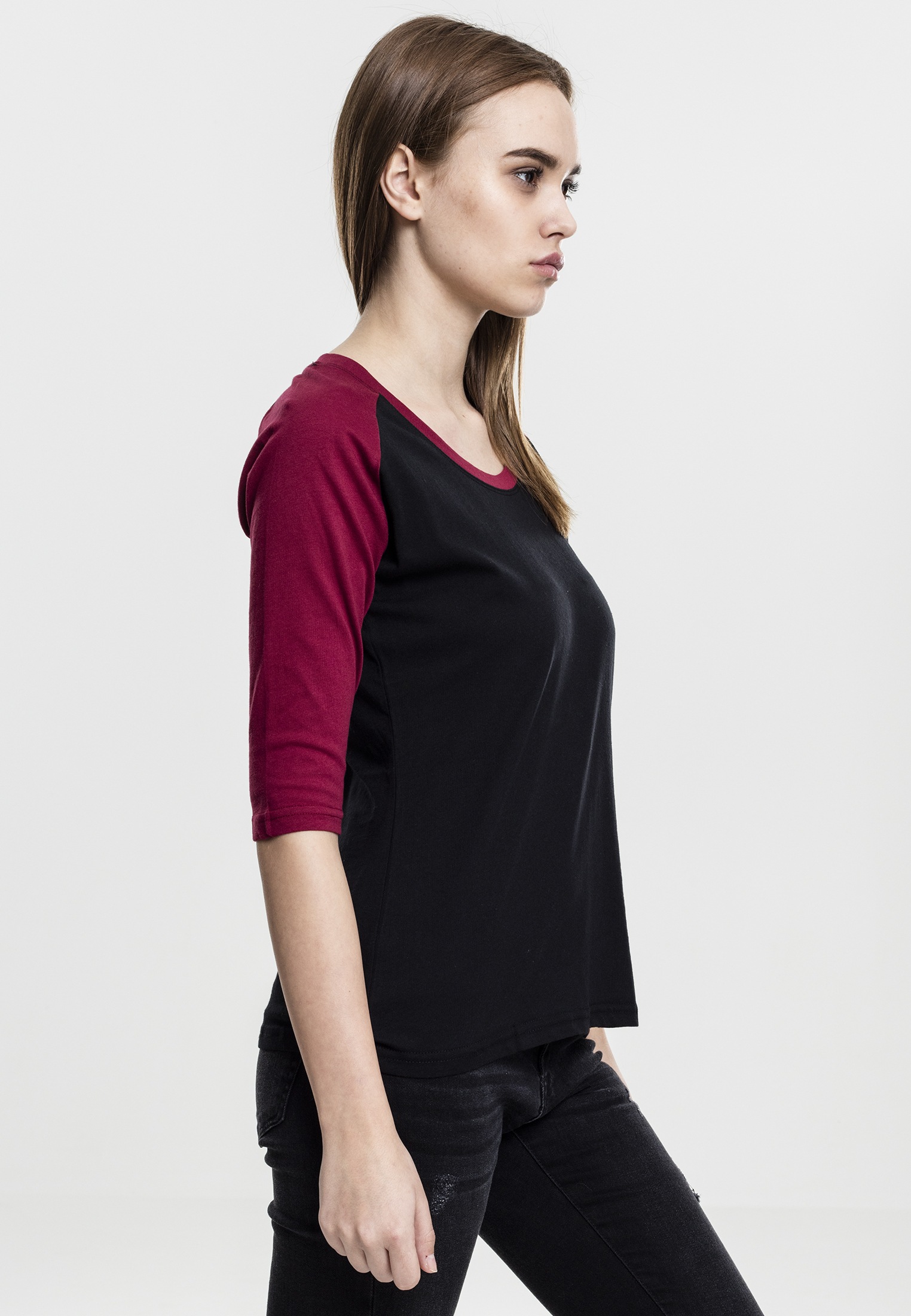 URBAN CLASSICS T-Shirt »Damen Ladies (1 Tee«, | online BAUR Raglan tlg.) 3/4 Contrast kaufen