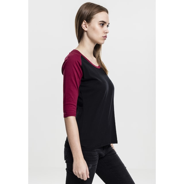 URBAN CLASSICS T-Shirt »Damen Ladies 3/4 Contrast Raglan Tee«, (1 tlg.)  online kaufen | BAUR