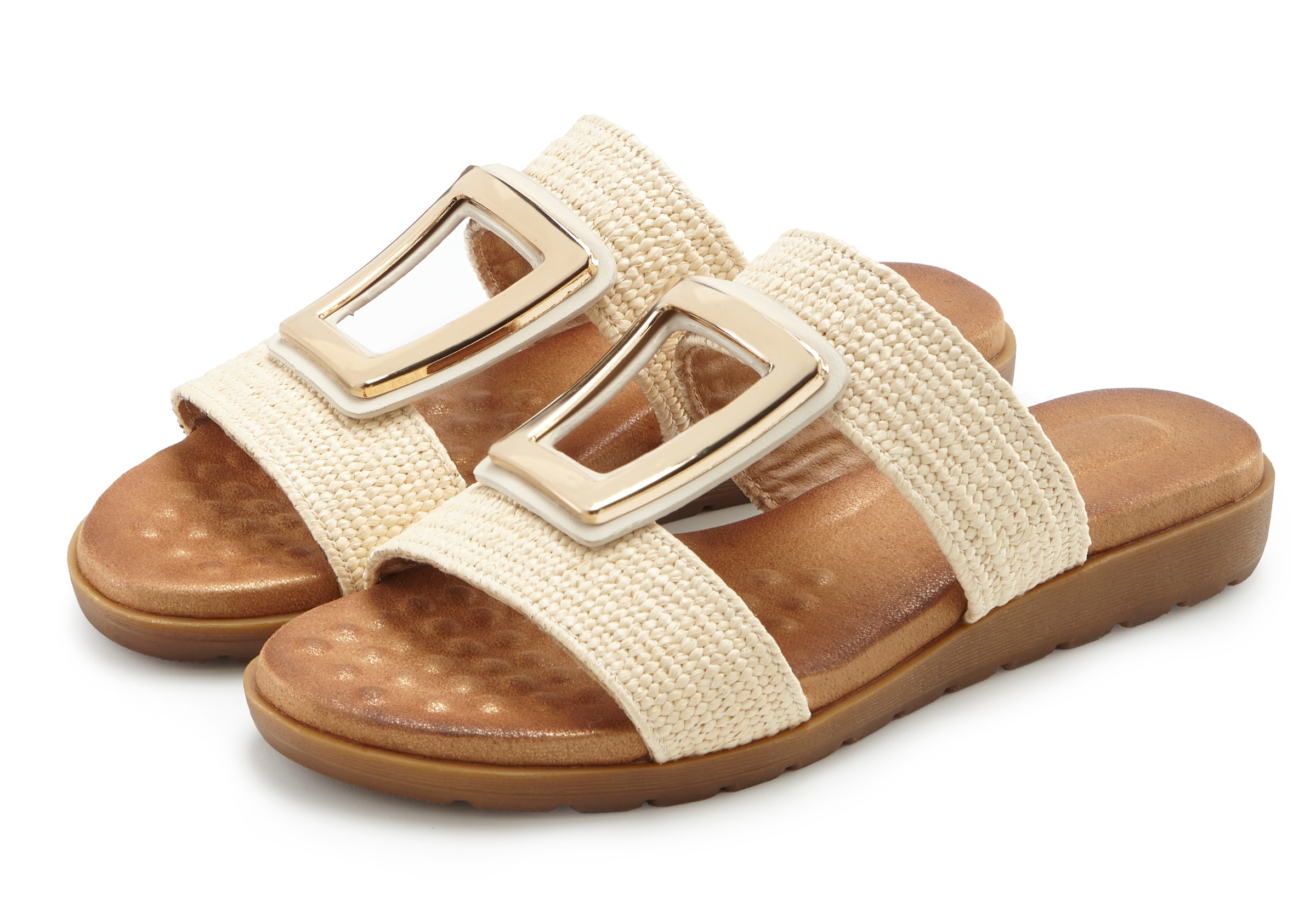 Vivance Pantolette "Sandale, Sommerschuh, offener Schuh, Mule," NEU mit modischem Schmuckelement und softer Innensohle