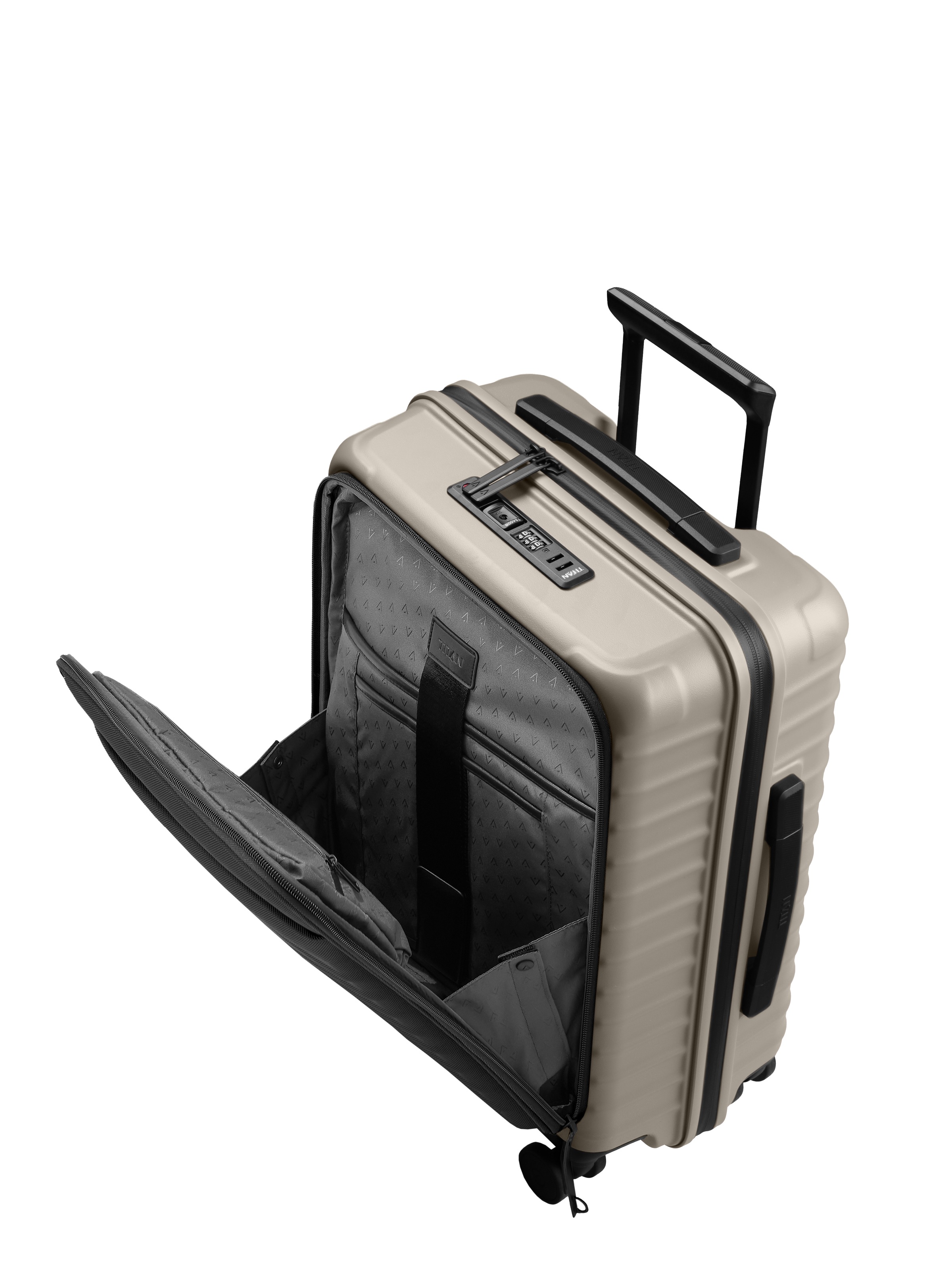 TITAN - Made in Germany Handgepäckkoffer »UPGRADE S23 Business Handgepäcktrolley« 42 l 4 Rollen Vortasche mit 17"-Laptopfach und flexiblem Packvolumen