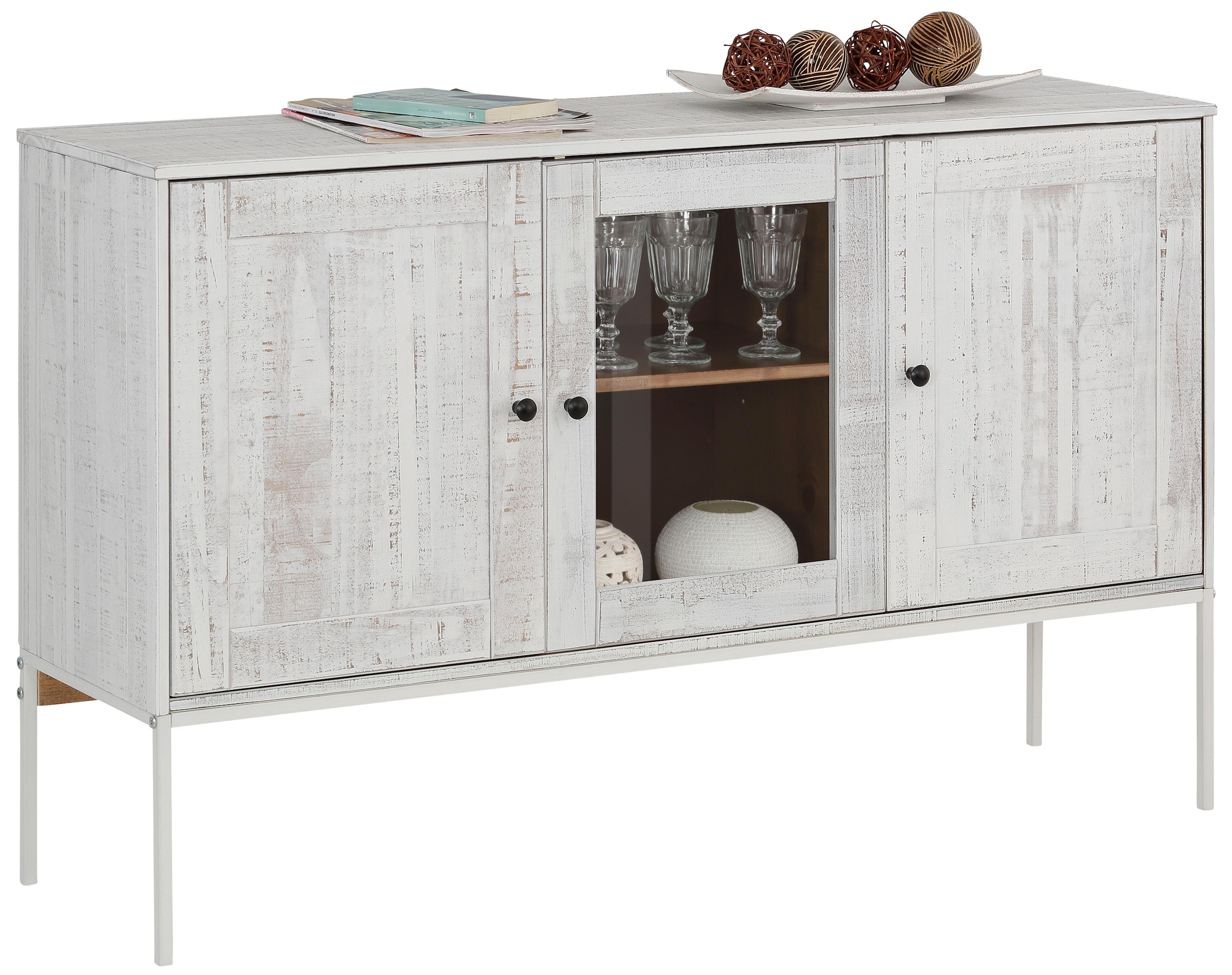 OTTO home Sideboard "Freya" Kommode mit 2 Holztüren, aus Massivholz, Breite günstig online kaufen