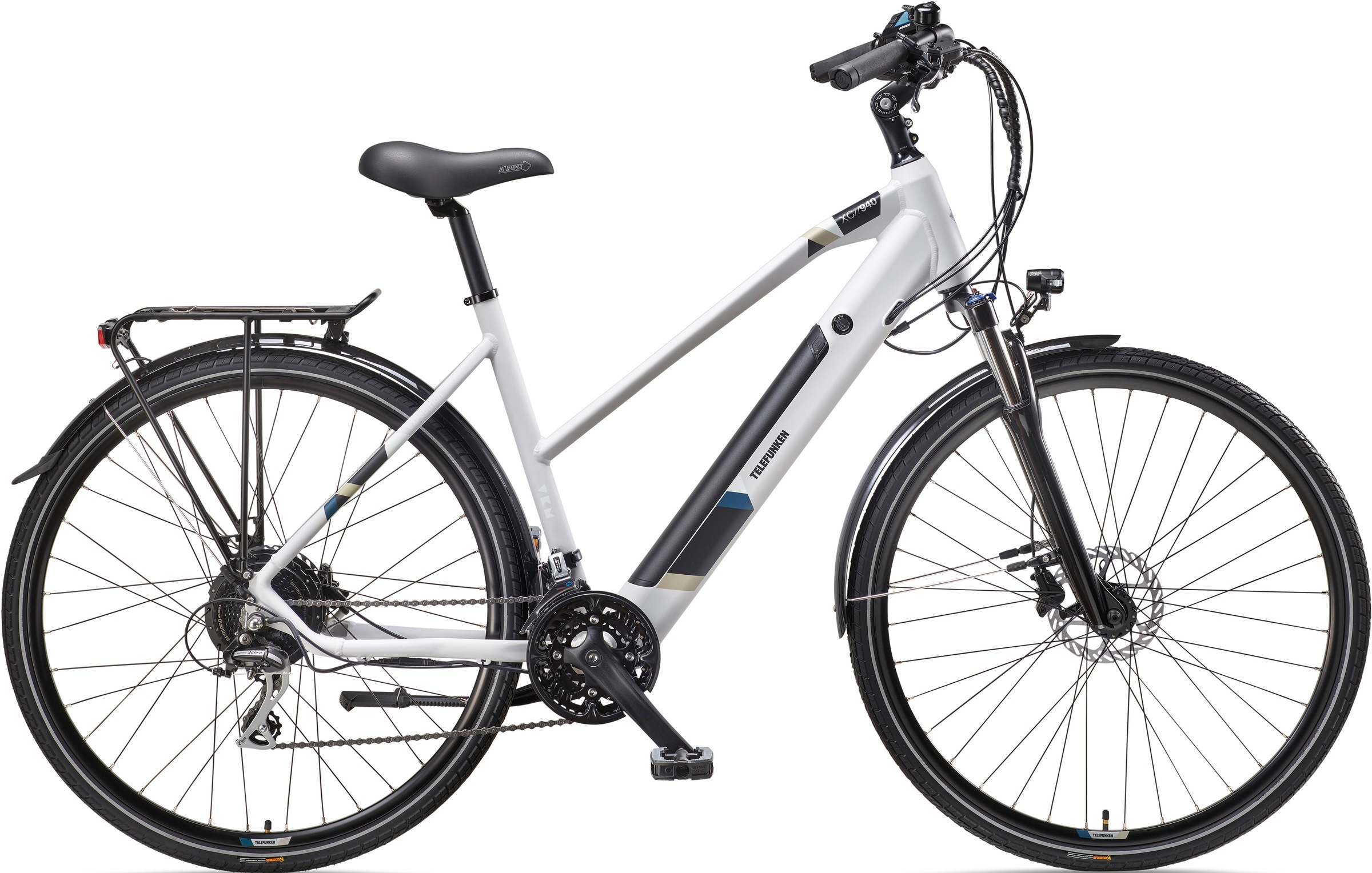 Telefunken E-Bike "Expedition XC940", 24 Gang, Shimano, Acera, Heckmotor 250 W, (ca. 100 km Reichweite-hydraulische Sche