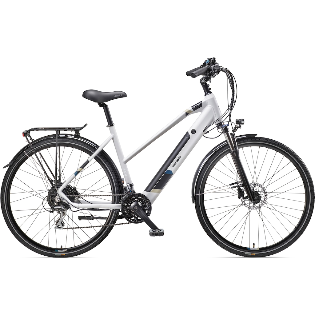 Telefunken E-Bike »Expedition XC940«, 24 Gang, Shimano, Acera, Heckmotor 250 W, (ca. 100 km Reichweite-hydraulische Scheibenbremsen-Straßenzulassung), Trekking Elektrofahrrad, Pedelec, Damen, 28 Zoll, 36 V 417,6 Wh Akku