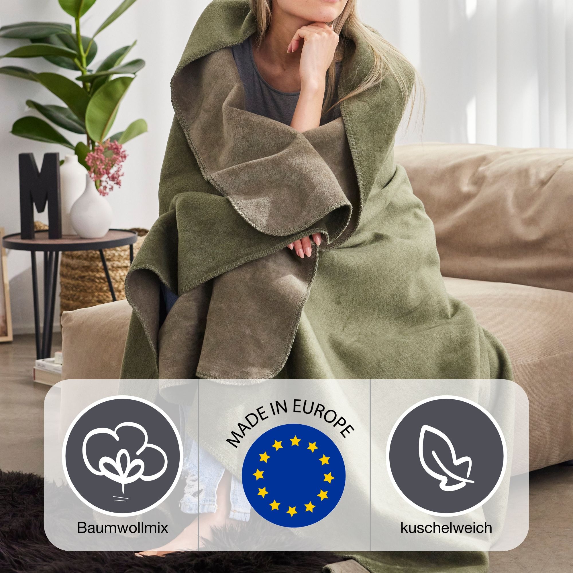 IBENA Wohndecke "Wohndecke Doubleface Dublin" in trendigen Farben günstig online kaufen