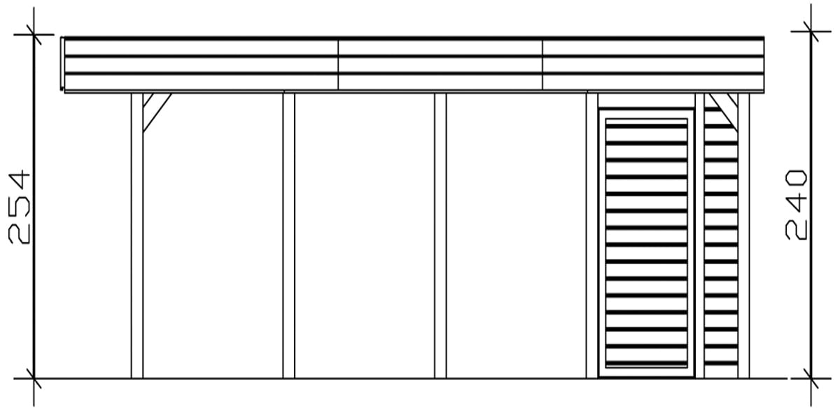 Skanholz Doppelcarport »Friesland«, Holz, 514 cm, grün, mit Abstellraum