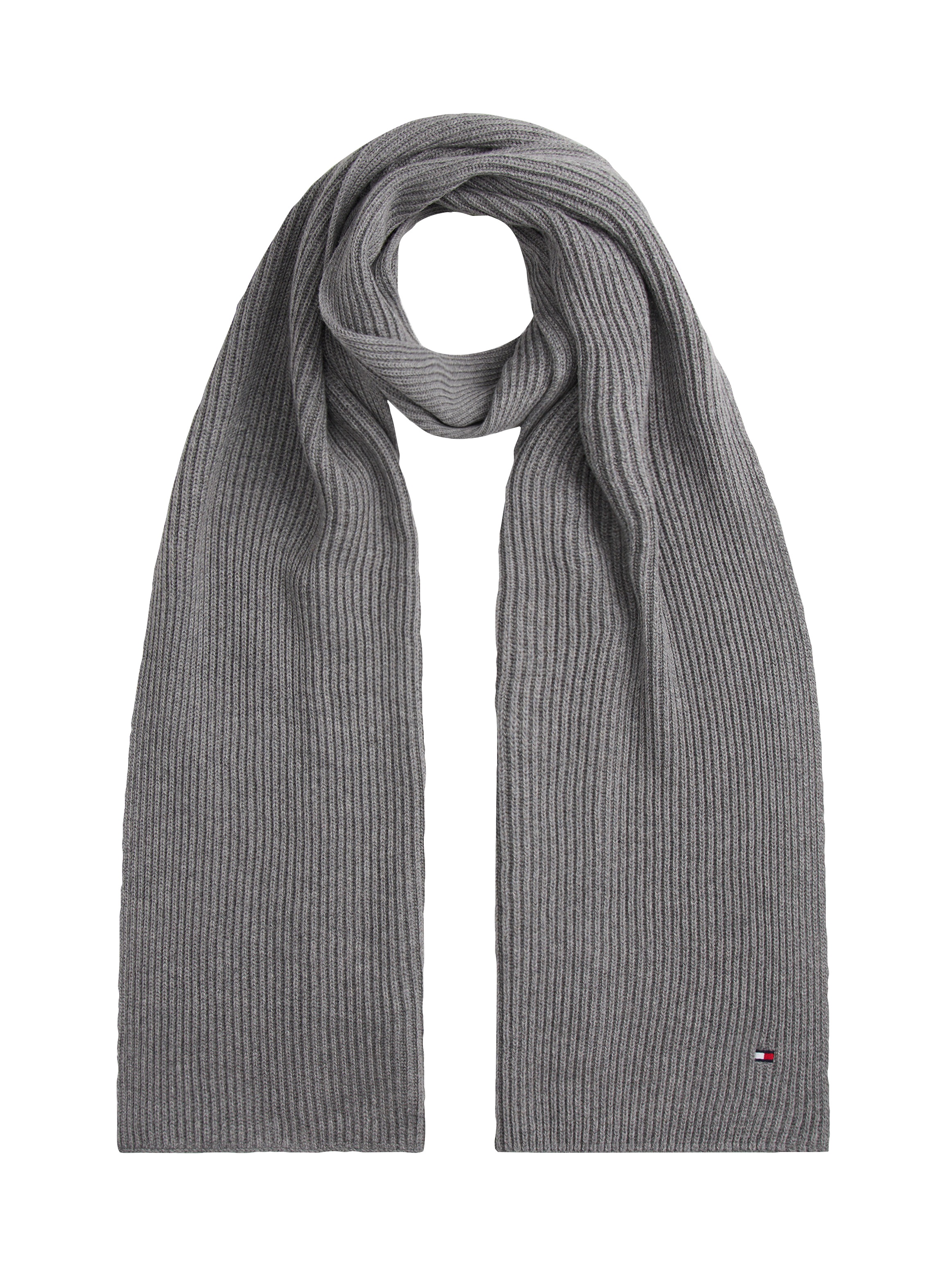 Tommy Hilfiger Strickschal »TH FLAG PIMA COTTON CASH SCARF«, mit Logostickerei