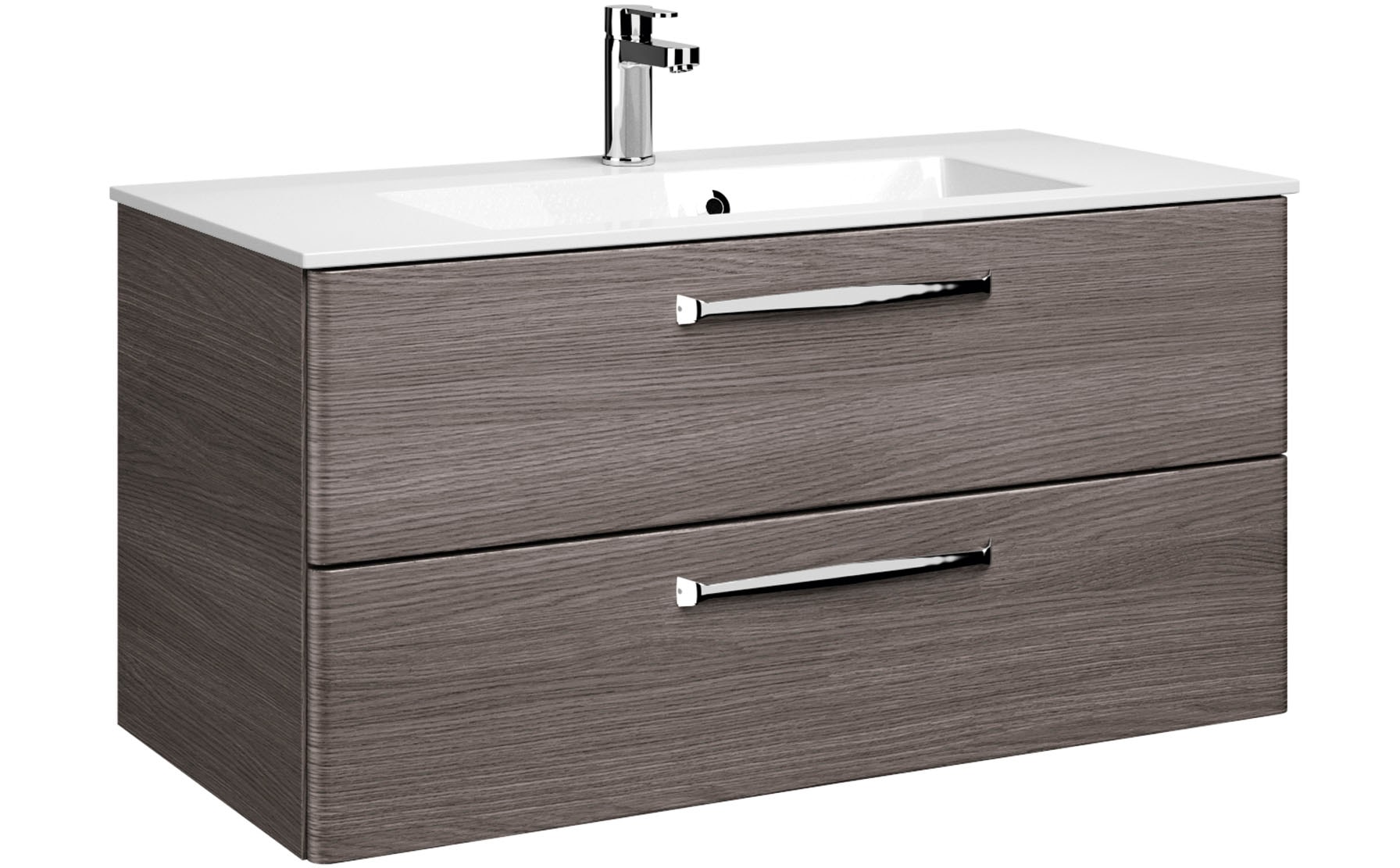 Saphir Badmöbel-Set »Trentino 2-teilig Mineralmarmor-Waschtisch mit LED-Spiegelschrank«, (3 St.), Badmöbel-Set 107cm breit, inkl. Türdämpfer, 3 Türen, 2 Auszügen