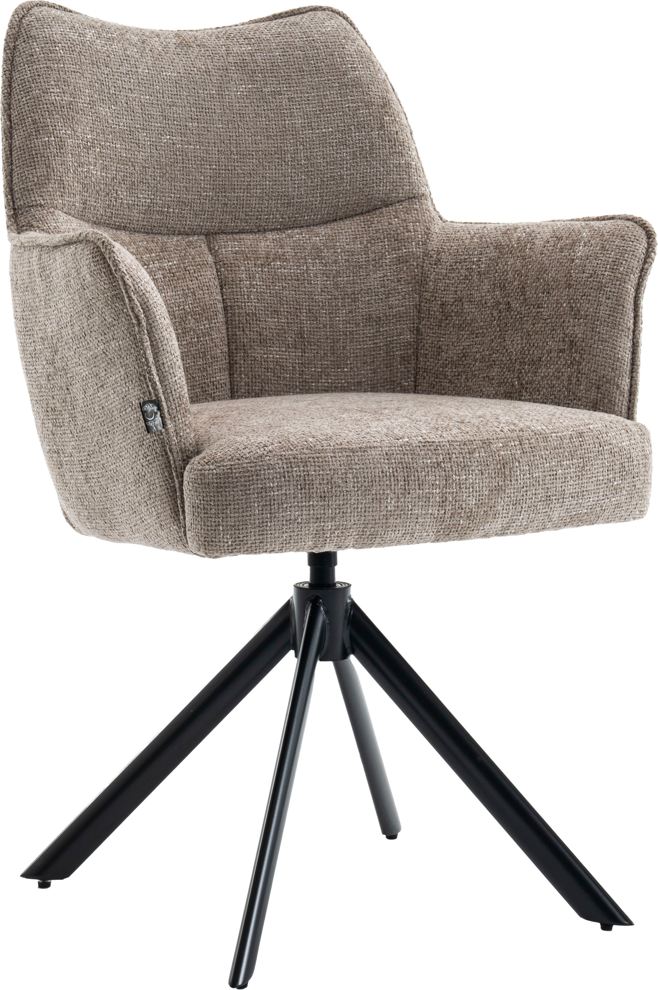 Drehstuhl HOME AFFAIRE, B:60cm H:52cm T:45cm, grau, Metall, Polyester, Esszimmer, Stühle, "Cresta", tolle Optik