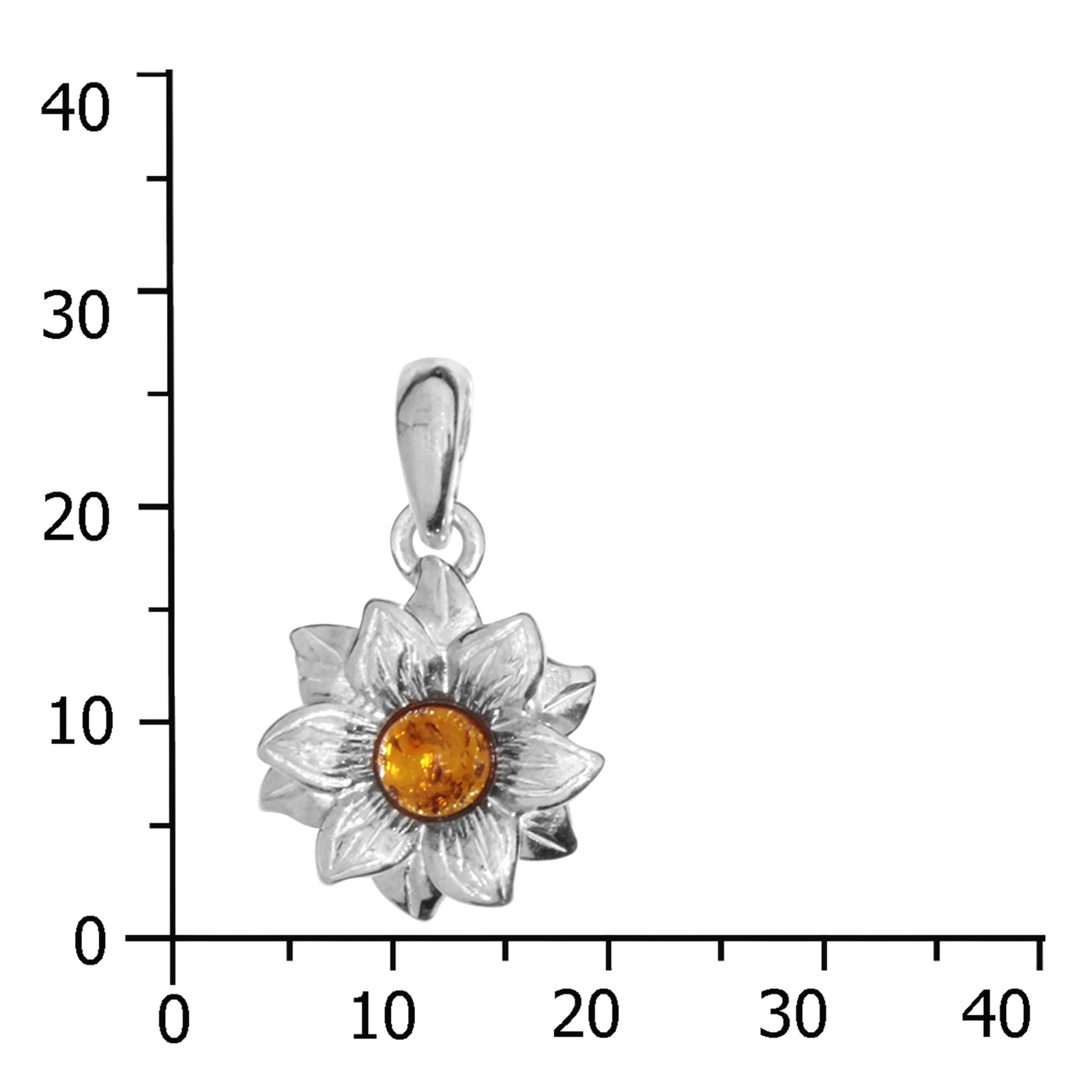 OSTSEE-SCHMUCK Kettenanhänger »- Blüte - Silber 925/000 - Bernstein«