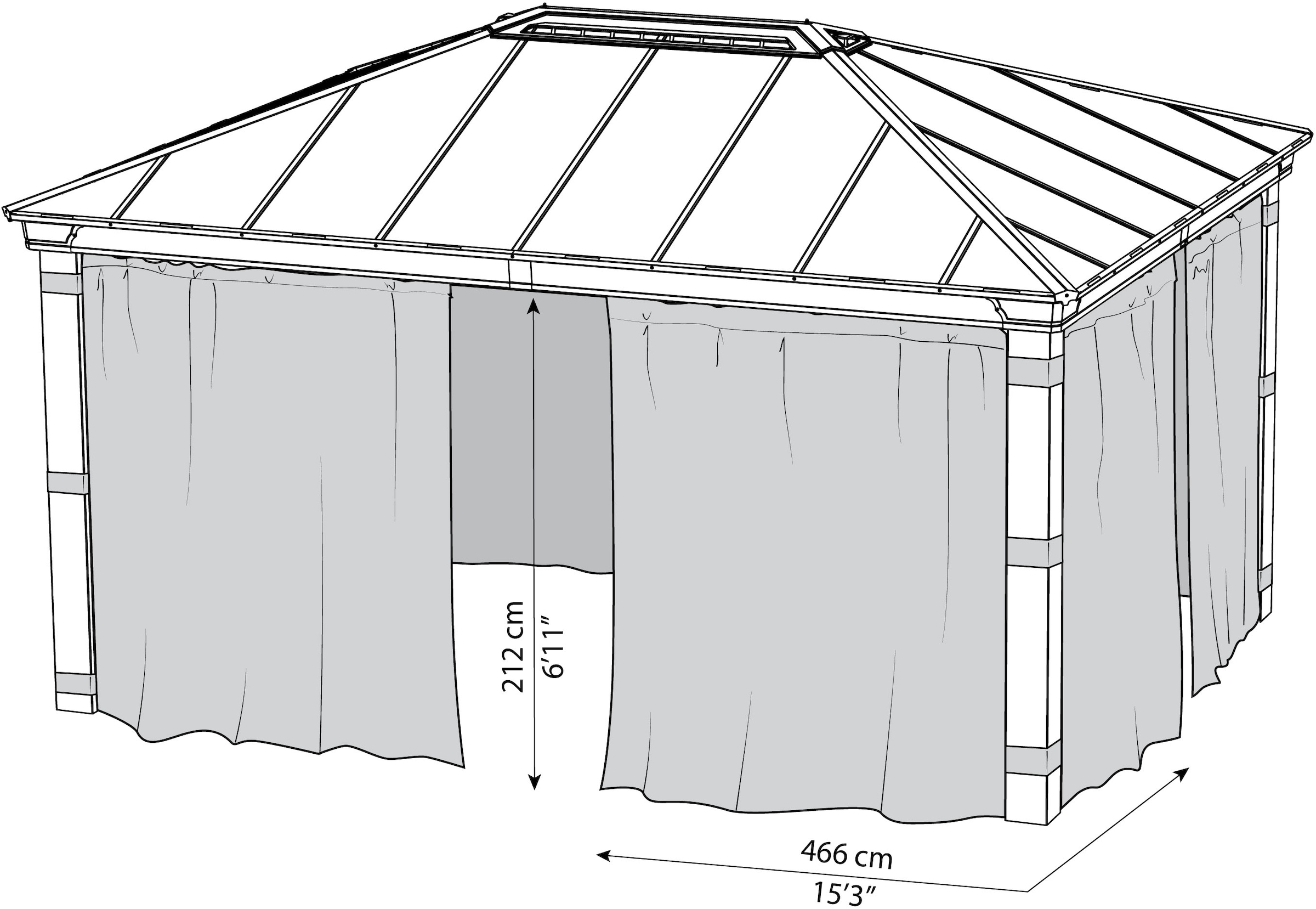 Palram - Canopia Pavillonseitenteil »Vorhang-Set Dallas Garden Gazebo«, langlebig & robust