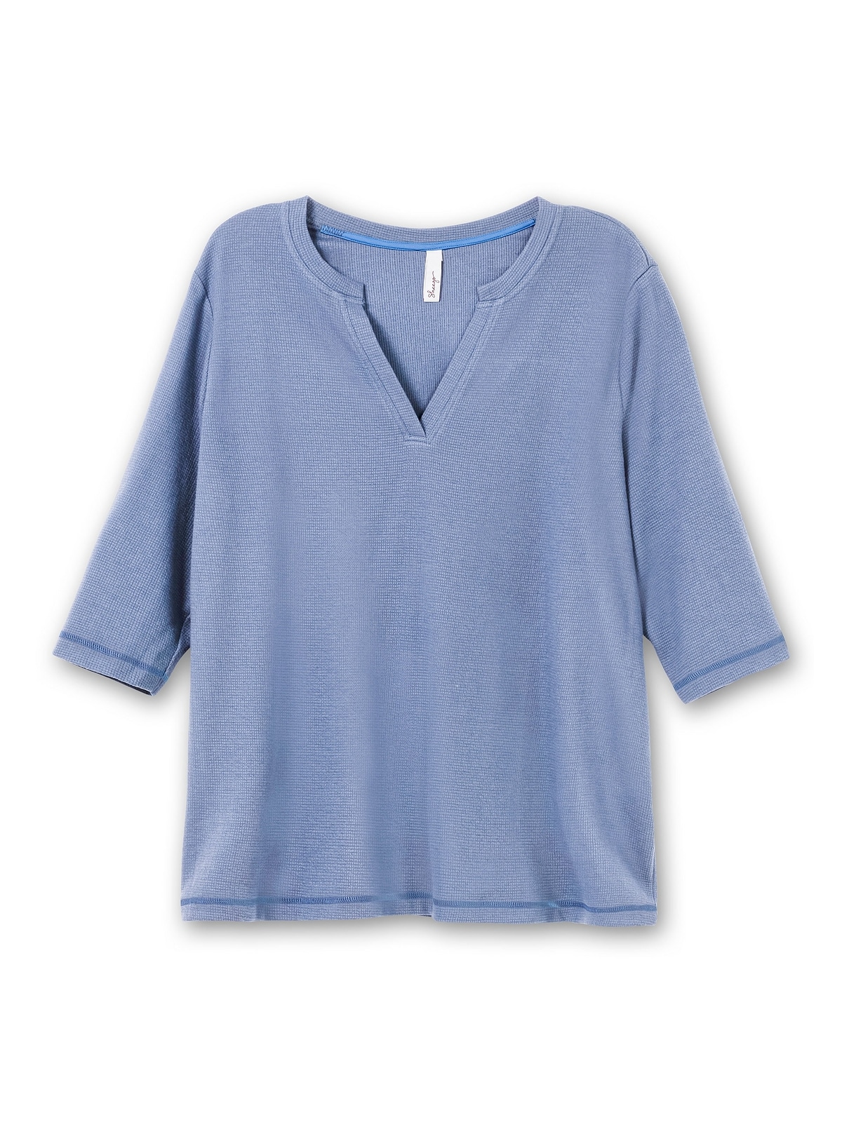 Sheego 3/4-Arm-Shirt »Große Größen«, in strukturierter Optik mit V-Cut