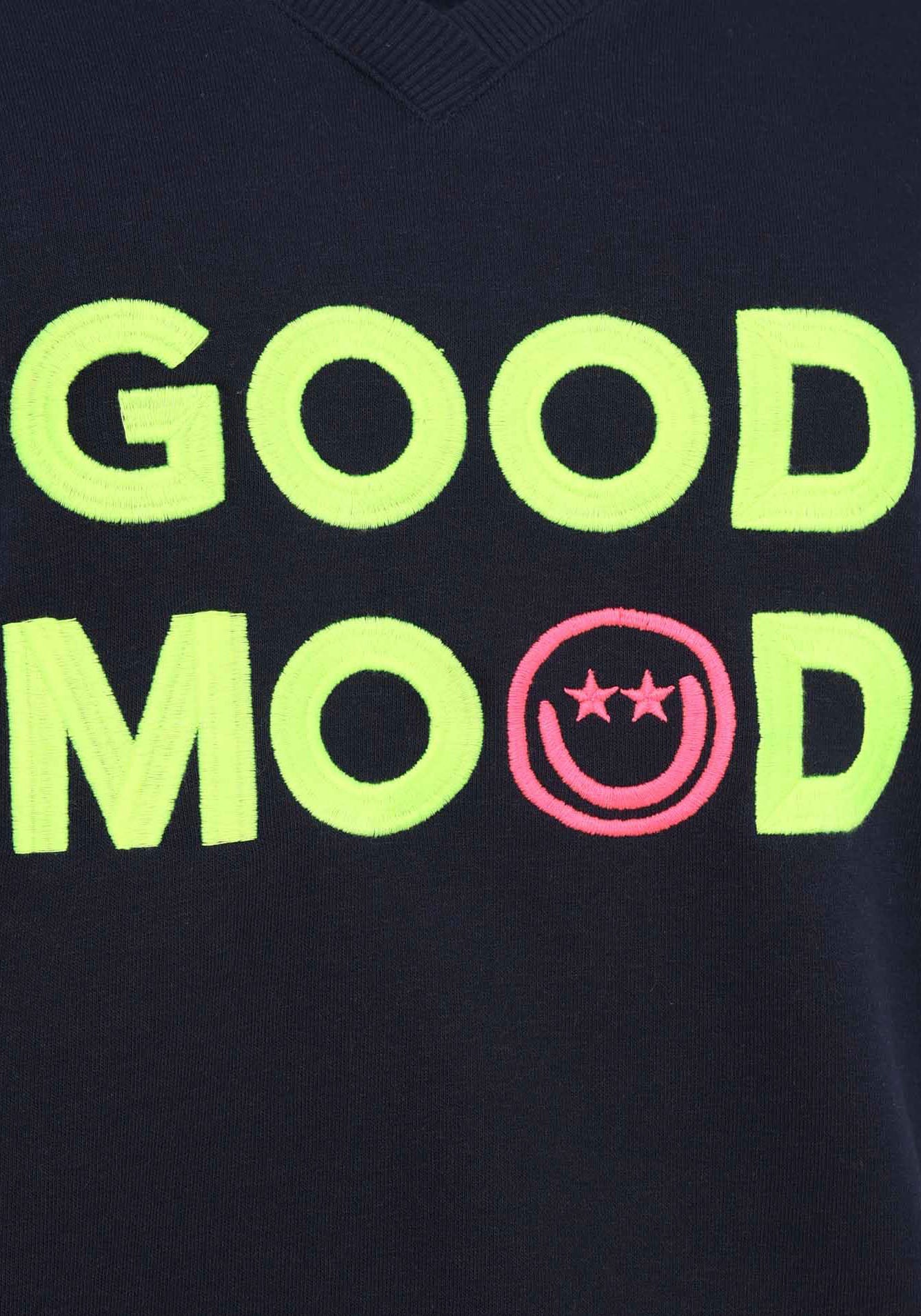 Thumbnail - Zwillingsherz Sweatshirt, Langarm, Neon-Details, V-Ausschnitt, Schriftzug
