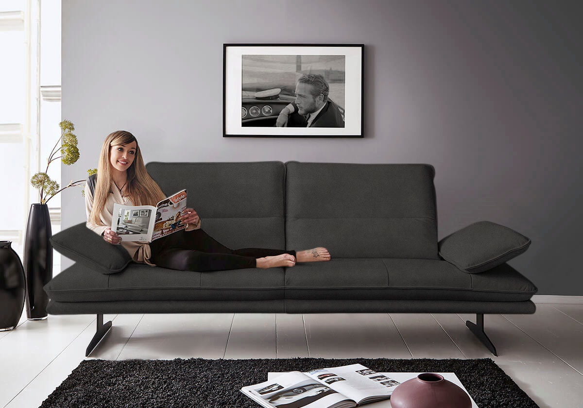 W.SCHILLIG 2,5-Sitzer "broadway, Designsofa mit tollem Sitzkomfort" Sitztiefenverstellung, Kopfteil- & Seitenteilverstellung, Breite 236cm