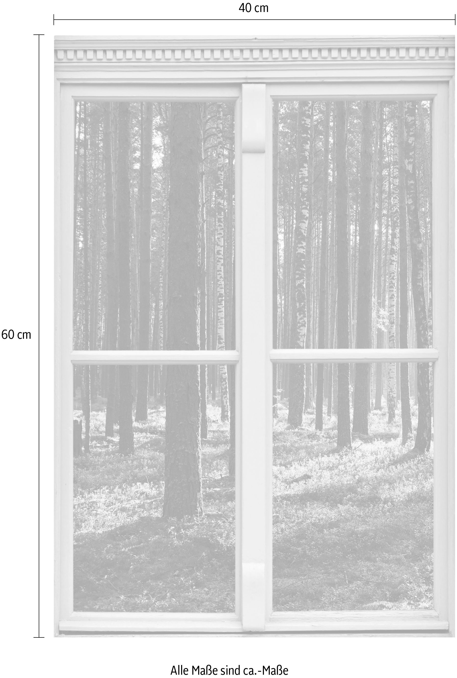 queence Wandsticker "Wald", Wandsticker, Wandbild, selbstklebend, 3D, Fenst günstig online kaufen