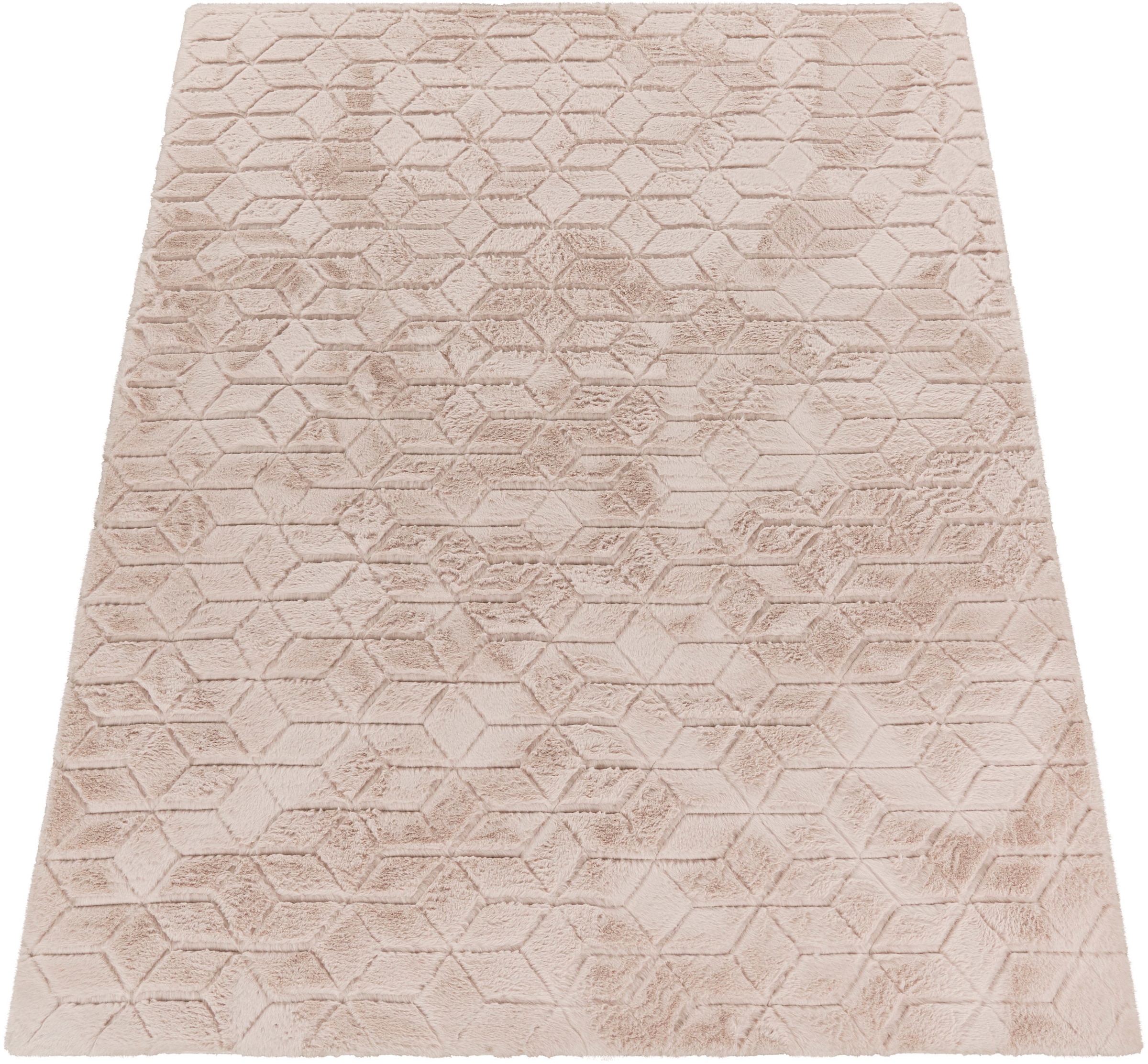 Paco Home "Arnheim 745" rechteckig 26 mm Höhe Uni Farben, modernes geometrisches Design, besonders weich