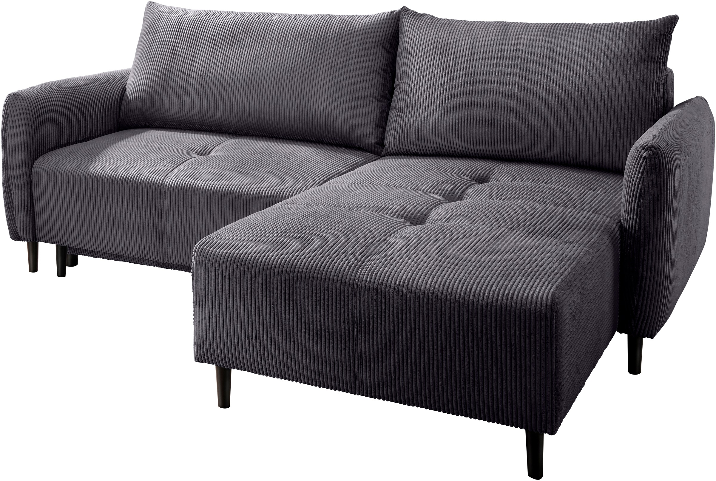 INOSIGN Ecksofa »Mara, L-Form, aktueller Cord Bezug und tolle Farben, schmale Armlehnen«, whlw. mit Bettfunktion,Recamiere links/rechts montierbar, Breite 238cm