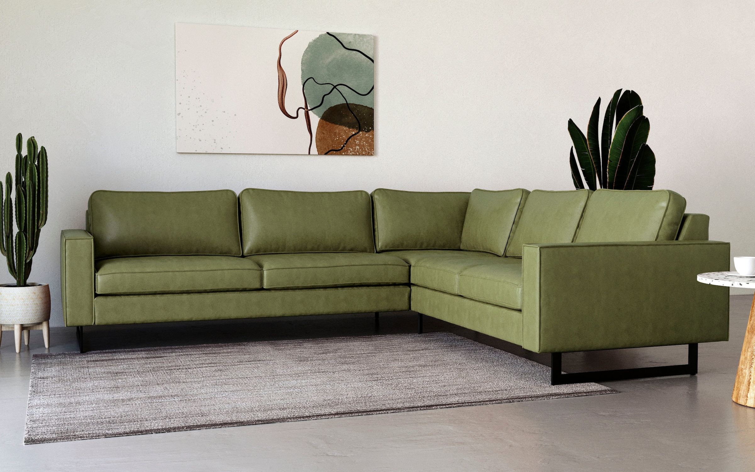 Places of Style Ecksofa "Pinto, XXL, 250/290 cm, langer Schenkel, Ottomane" günstig online kaufen