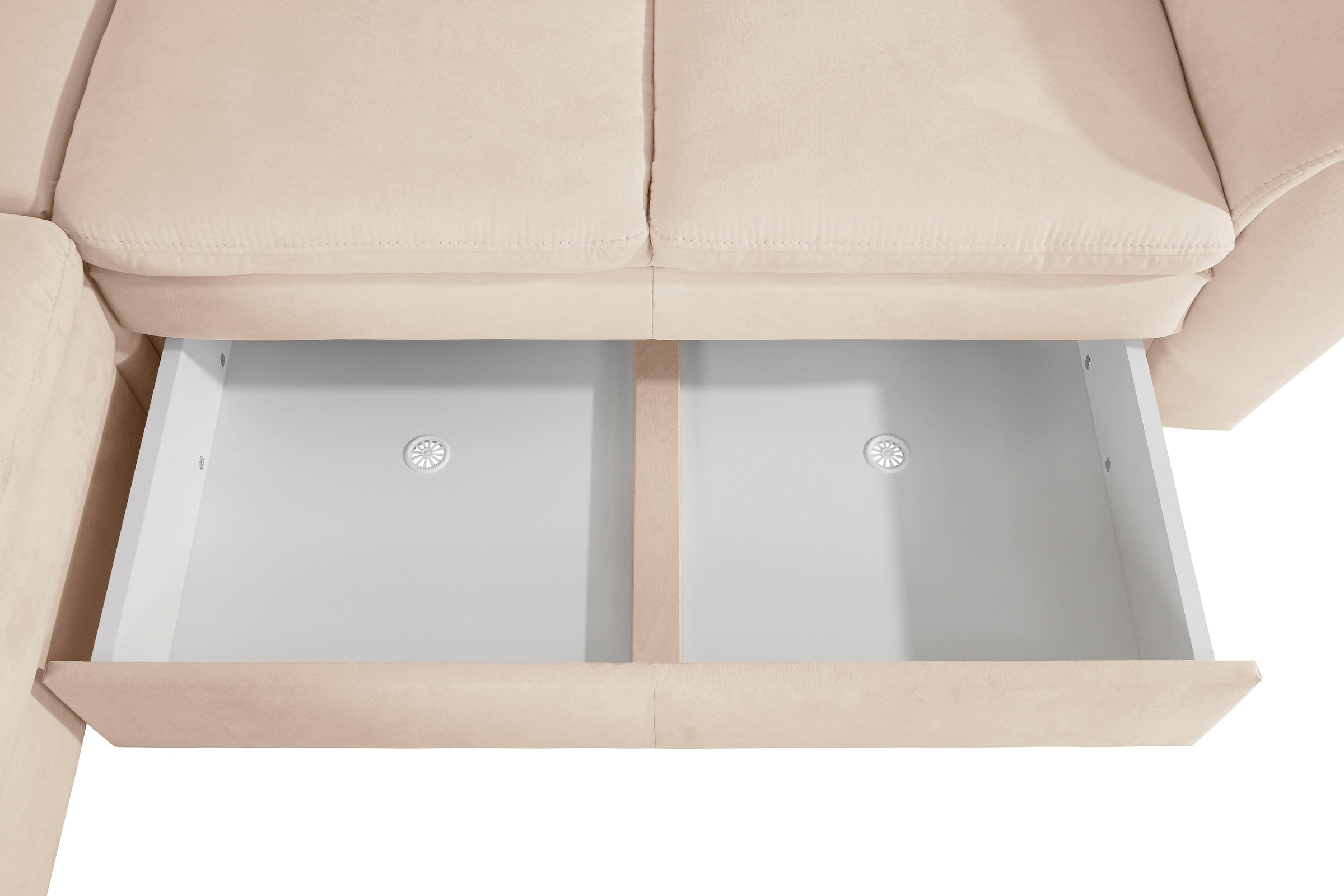 Places of Style Ecksofa »Cardoso L-Form«, Federkern, wahlweise mit Bett, Schubkasten, teilweise Relaxfunktion
