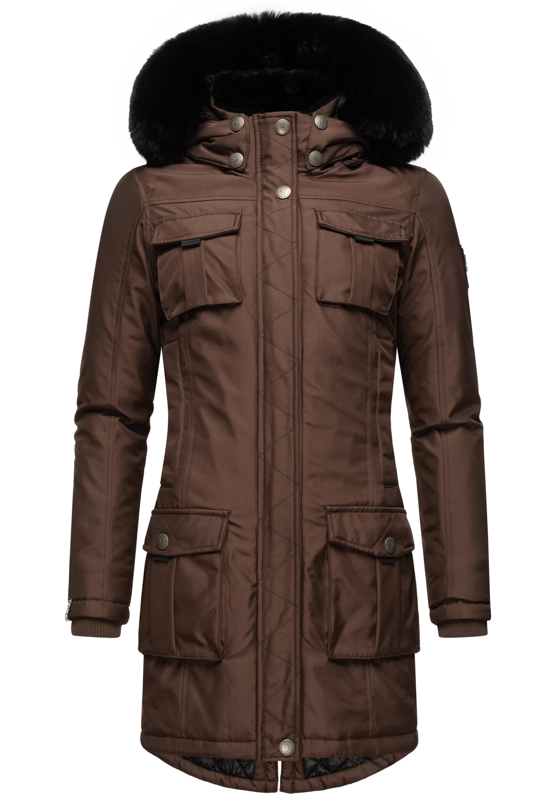 Navahoo Wintermantel »Tiniis«, Parka mit abnehmbarer Kapuze und extra Einkaufstasche