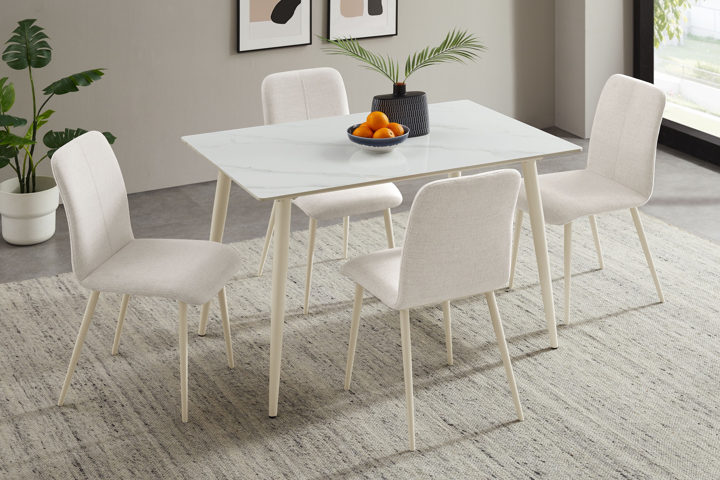 OTTO home Essgruppe "Kryce" Set, 120 cm Esstisch + 4 Stühle, 5 Stk. tlg. St günstig online kaufen