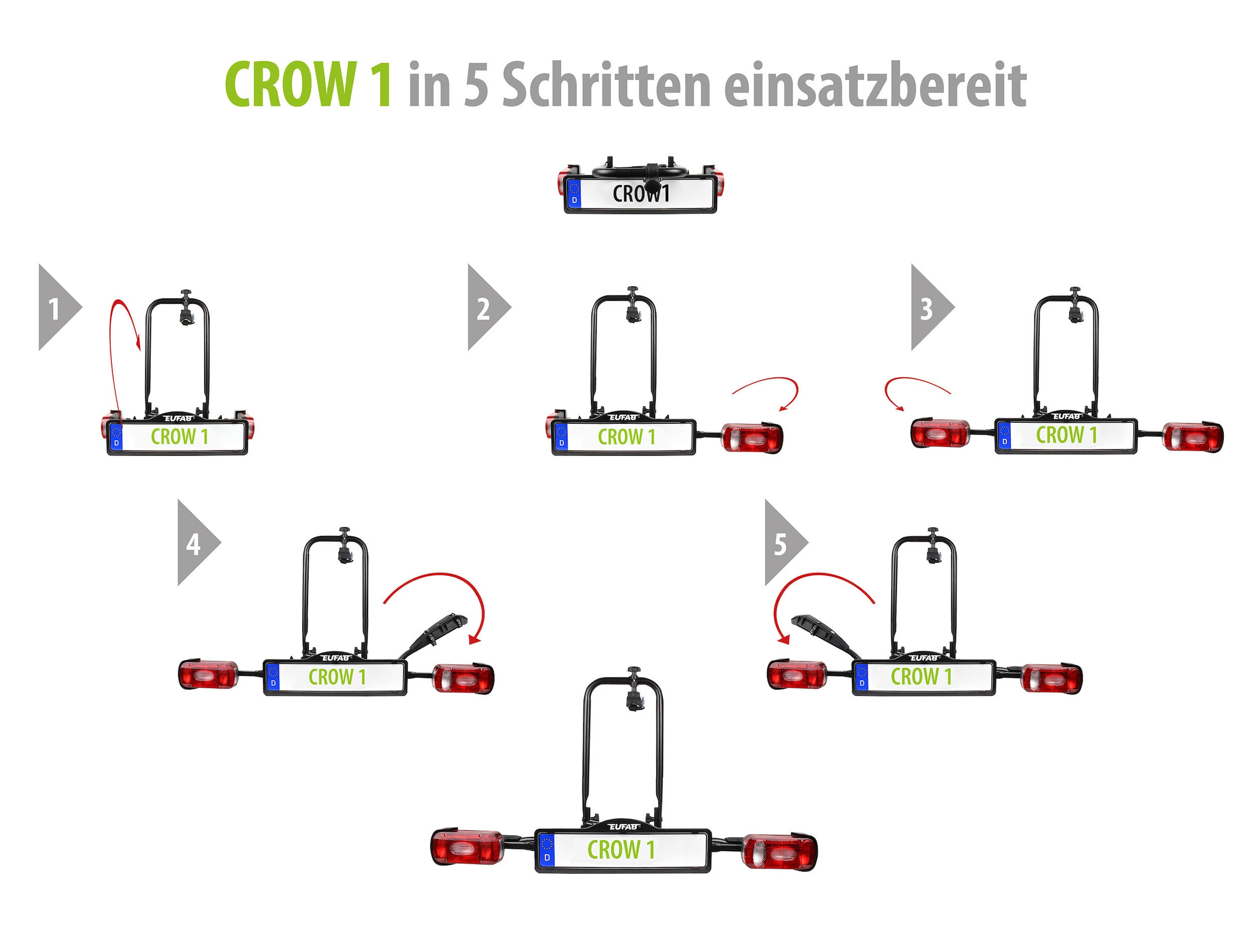 EUFAB Kupplungsfahrradträger »Fahrradträger CROW 1«