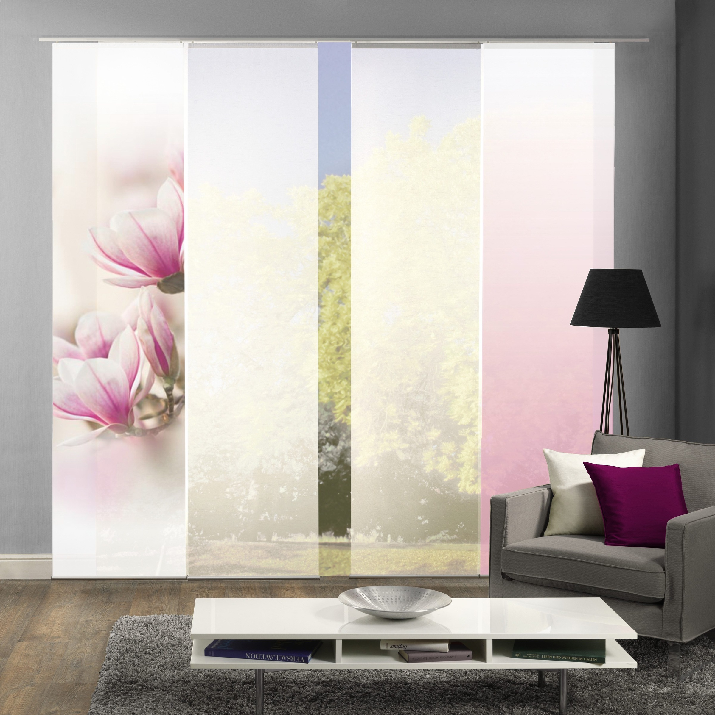 HOME WOHNIDEEN Schiebegardine "MAGNONE" Klettband 4 Stk. tlg. HxB: 245x60, günstig online kaufen