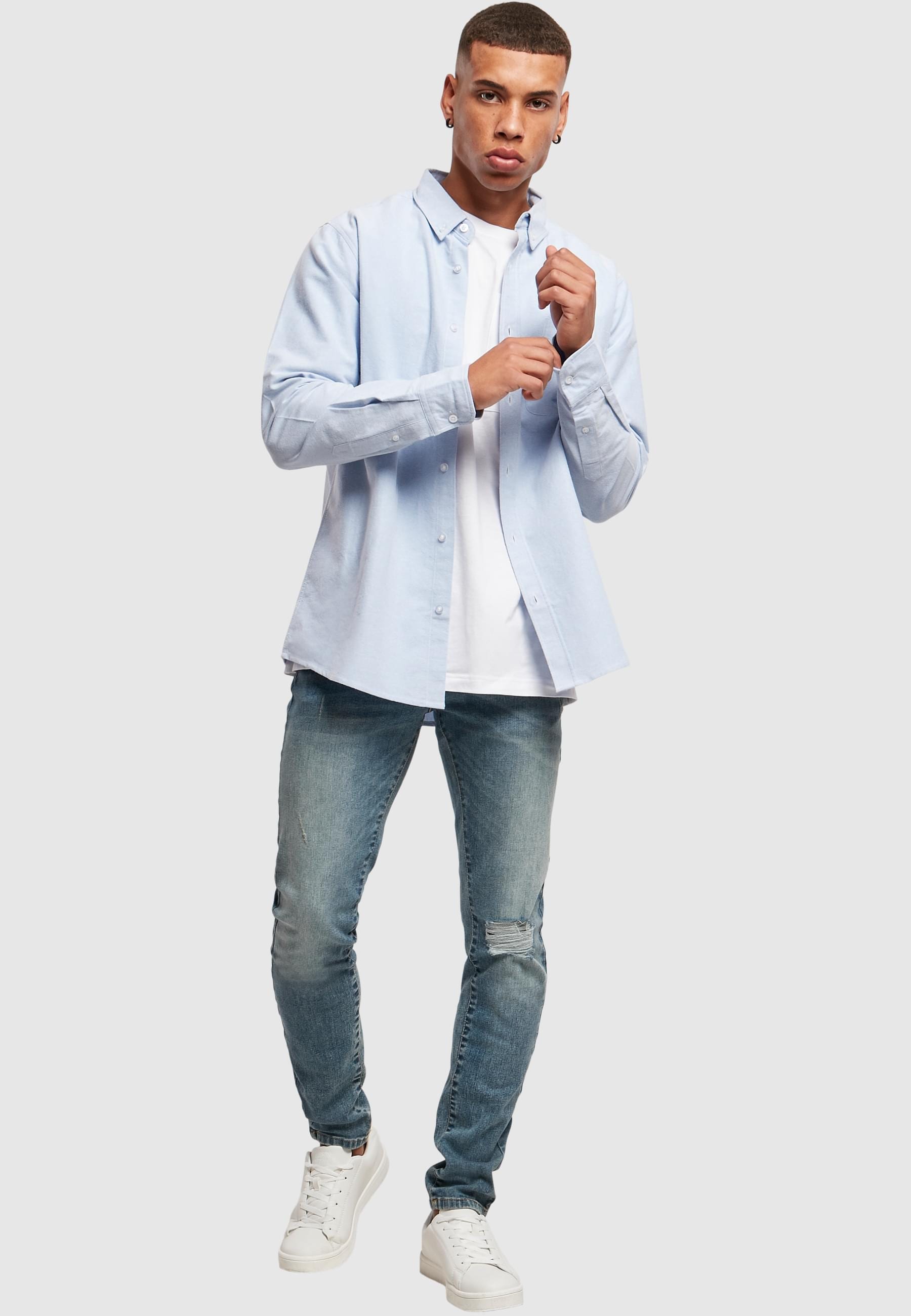 URBAN CLASSICS Karohemd »Urban Classics Herren Basic Oxford Shirt«, (1 tlg.)