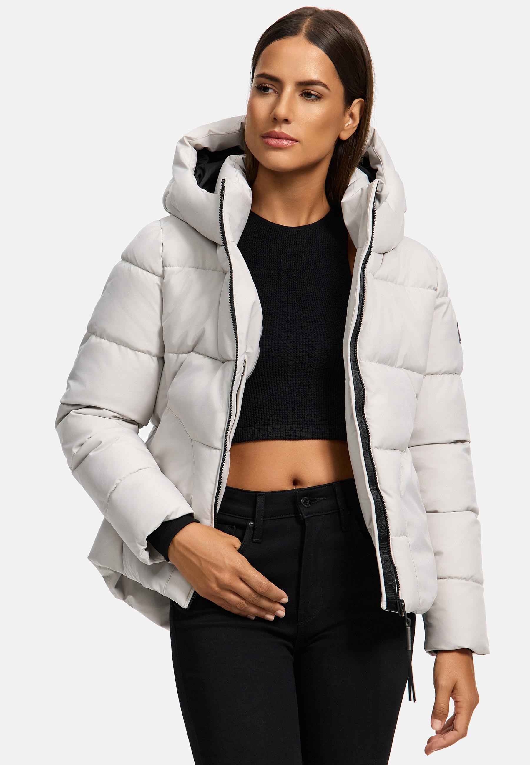 Navahoo Steppjacke »Lachperle XIV«, mit Kapuze, Kurze gesteppte Damen Winterjacke mit hohem Kragen und Kapuze