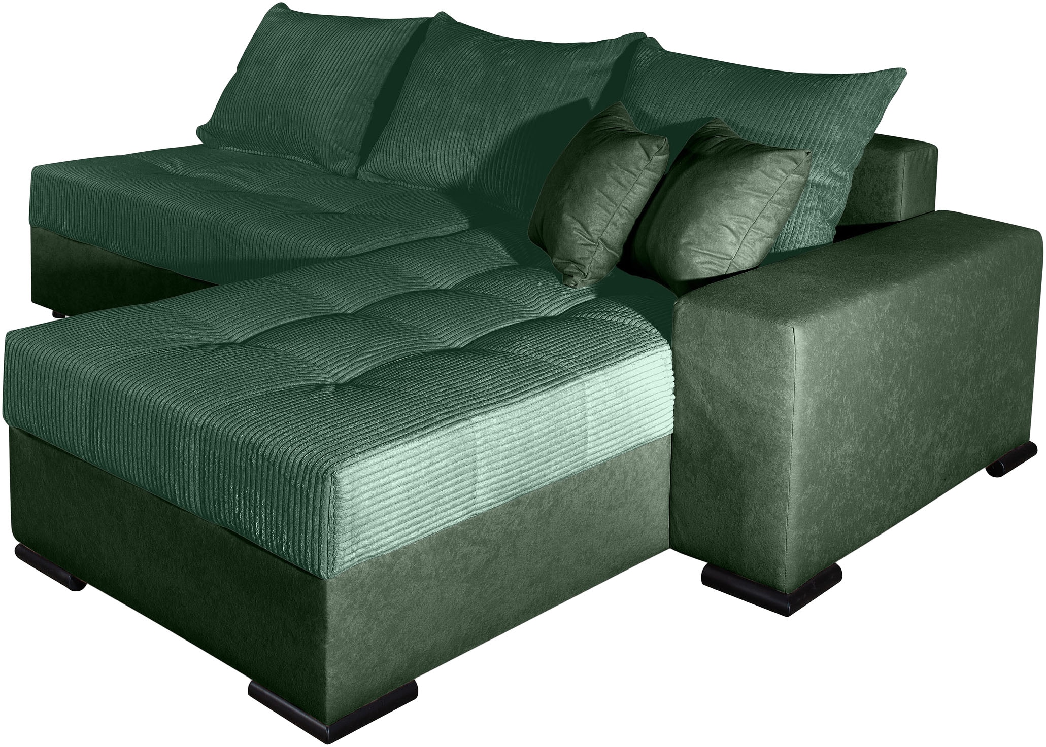 COLLECTION AB Ecksofa »Josy L-Form, B: 214 cm in Cord, Cord-Mix« Bettfunktion, Bettkasten & 2 Zierkissen, Federkern