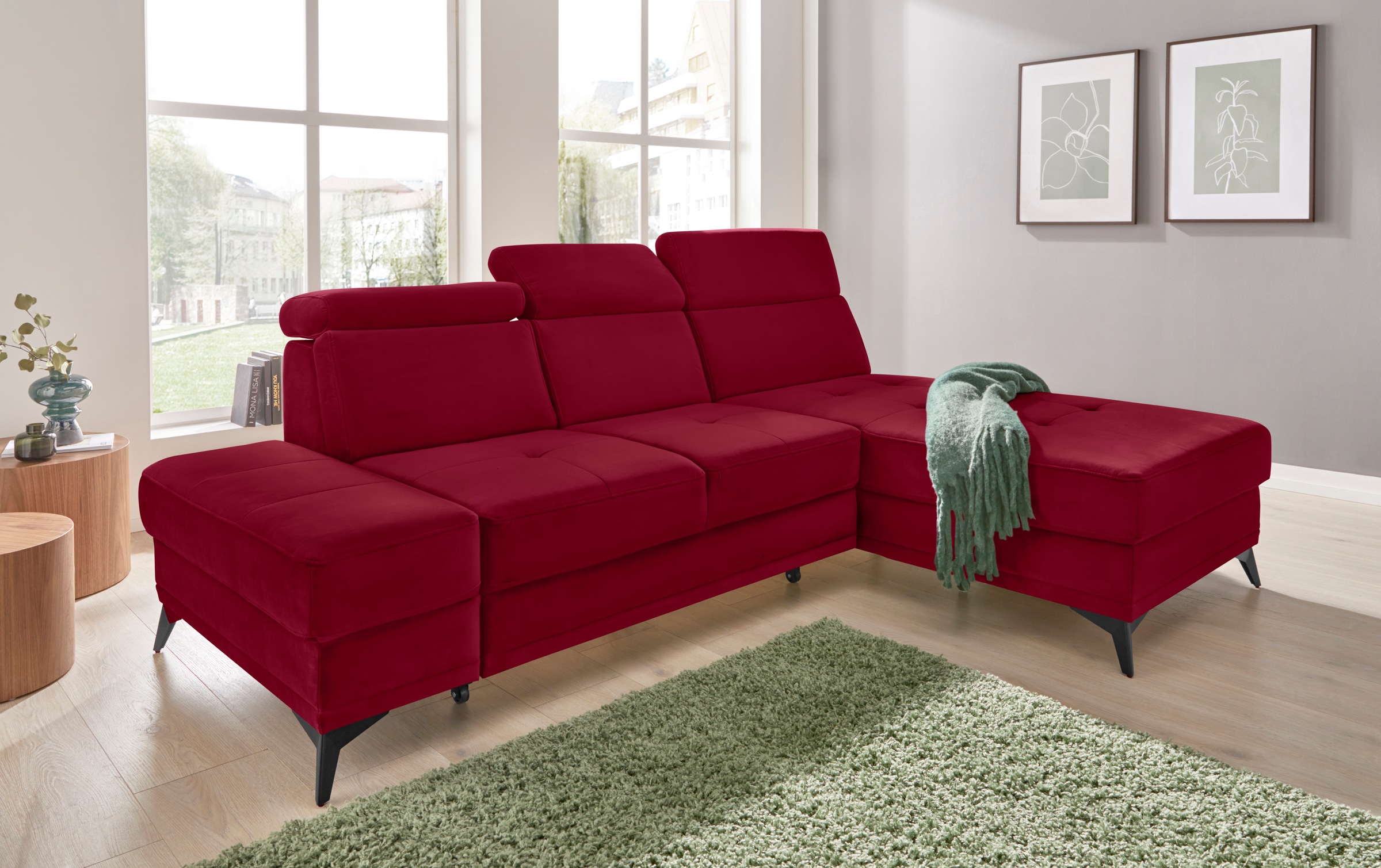 Home affaire Ecksofa "Cardiz L-Form" inkl.Kopfteilverstellung und Federkern günstig online kaufen