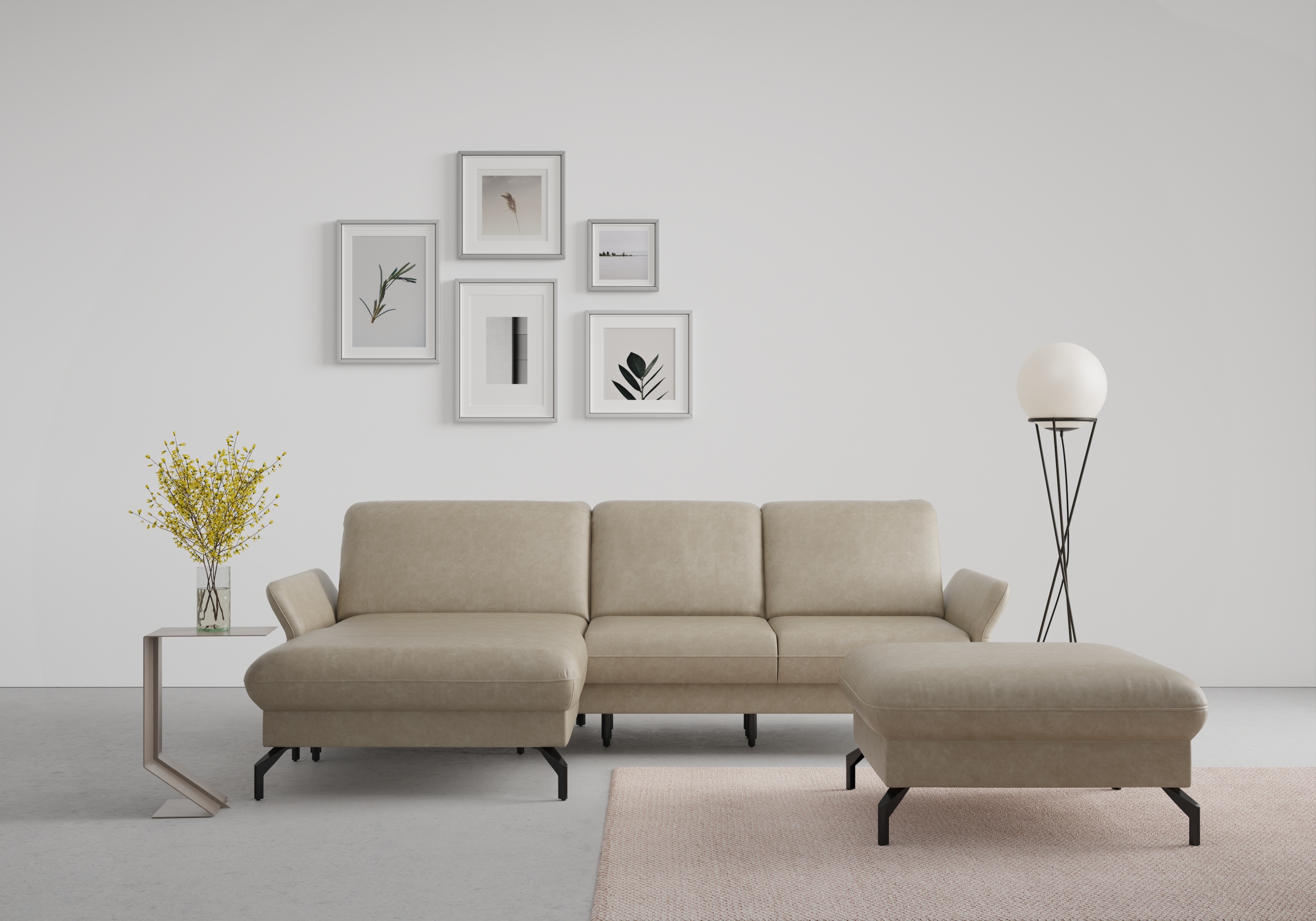 sit&more Ecksofa "Fashion L-Form" wahlweise mit Kopfteilverstellung und Vorziehsitz, motorisch