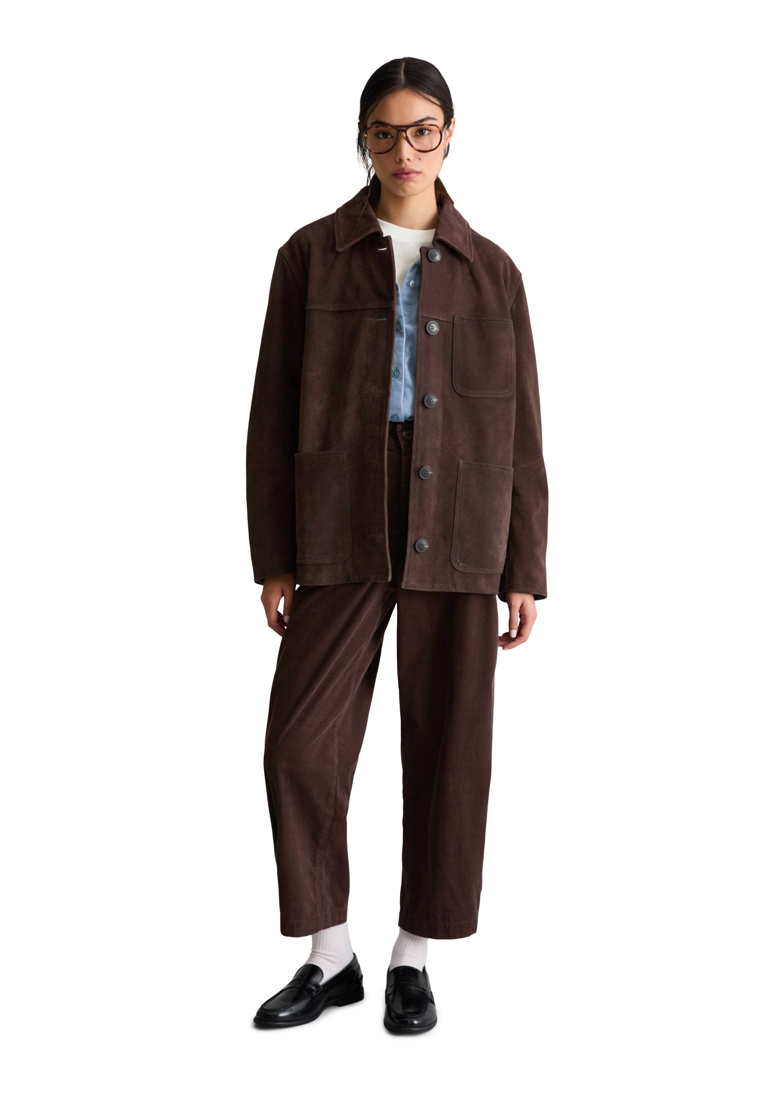 Marc O'Polo DENIM Lederjacke »aus hochwertigem Rinderspaltleder«