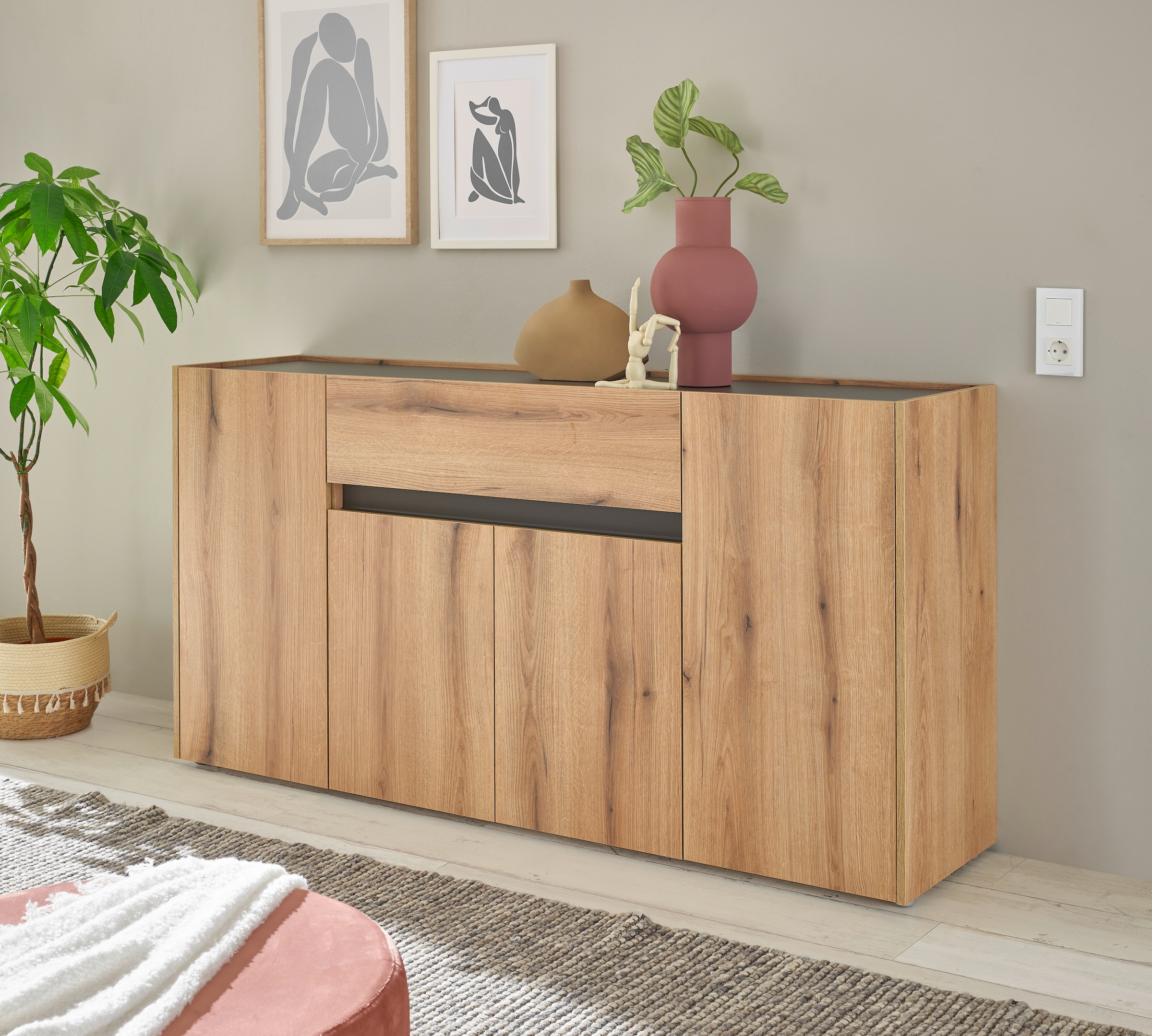 Home affaire Sideboard "City/Giron" Breite ca. 170 cm günstig online kaufen