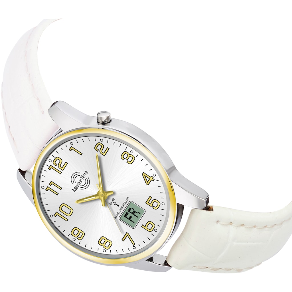 MASTER TIME Funkuhr »Basic, MTLA-10799-42L«, Armbanduhr, Damenuhr, Datum, Leuchtzeiger